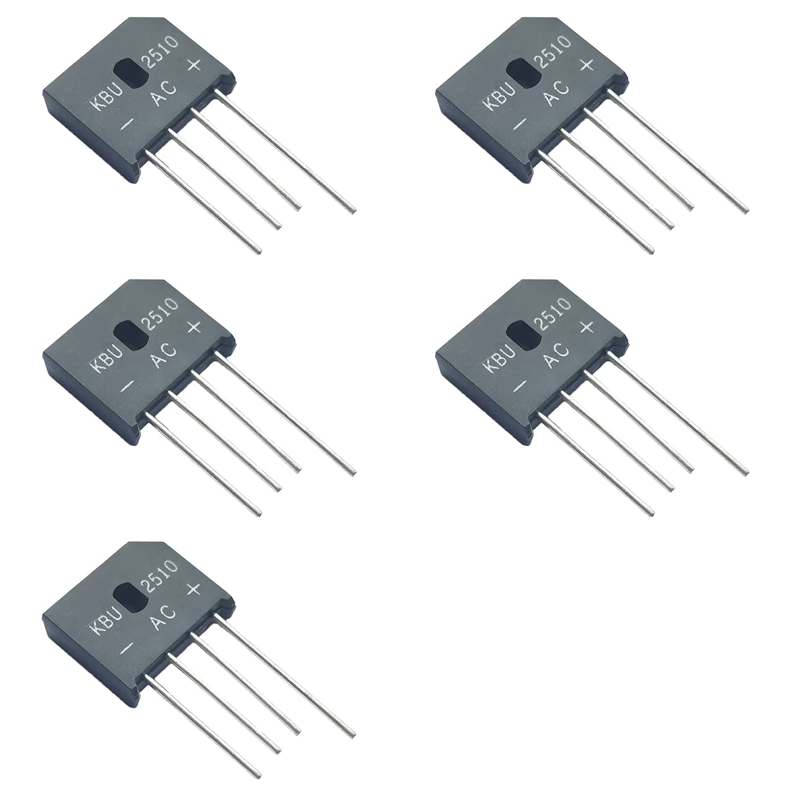 5pcs KBU2510 2510 Bridge Rectifier Diode 25A 1000V Silicon Bridge Rectifiers，4Pins.
