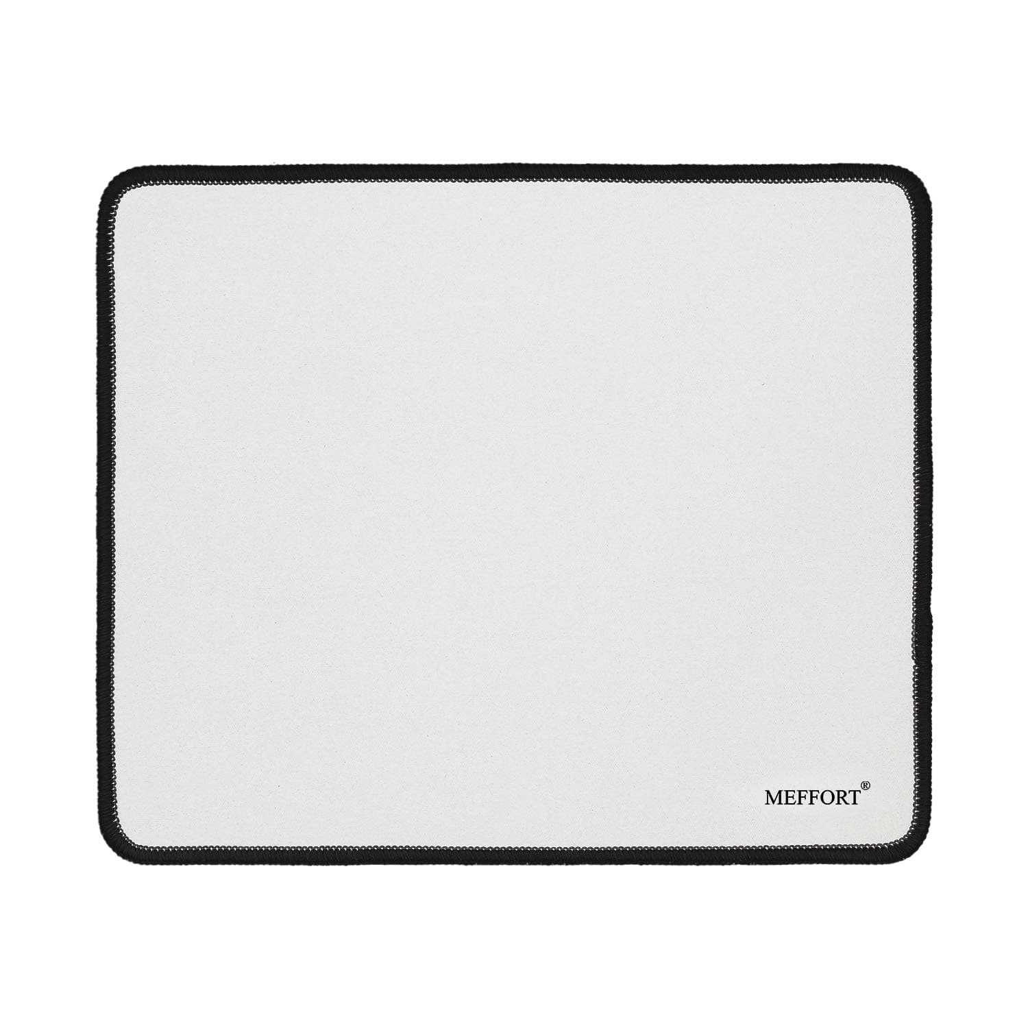 Meffort Inc Precise Gaming Mouse Pad Non-Slip Rubber Pads Stitched Edges Mousepad 9.5 x 7.9 inches - White with Black Edges