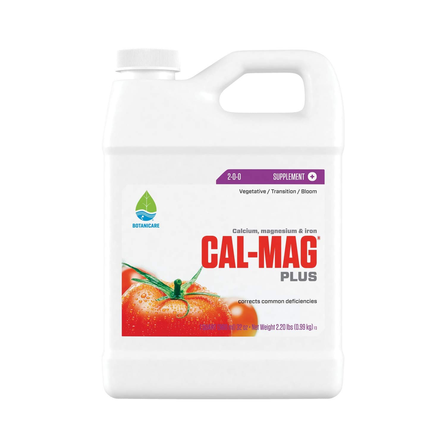 Cal-Mag Plus, A Calcium, Magnesium, And Iron Plant Supplement, Corrects Common Plant Deficiencies, Add To Water Or Use As A Spray, 2-0-0 NPK, Quart
