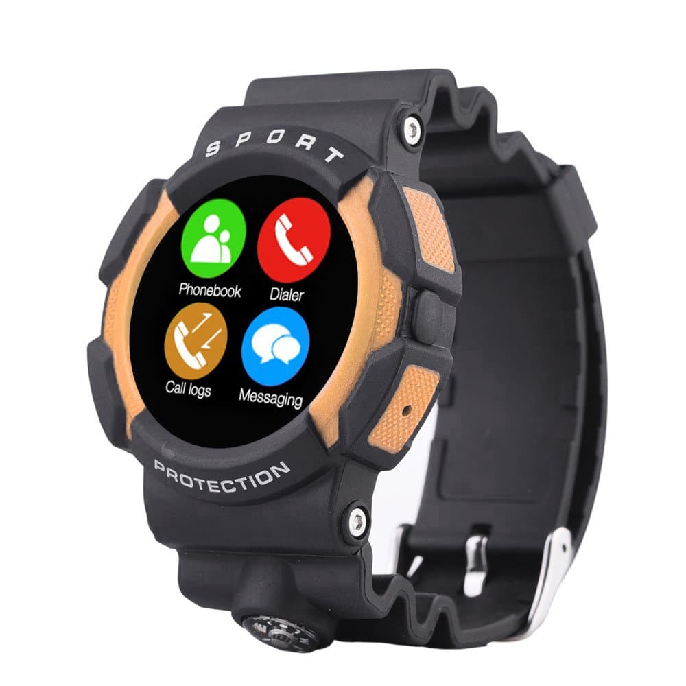 LandRum A10 Sport Bluetooth Waterproof Smart Watch Wristwatch For IOS Android Smart Phone (Yellow)