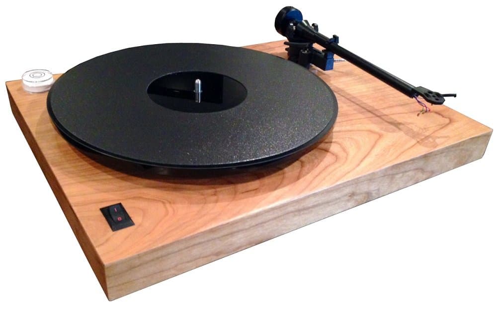 MOONBEAM Series III Turntable with Dust Cover and REGA S202 Tonearm- Genuine Cherry Finish- Made in USA!