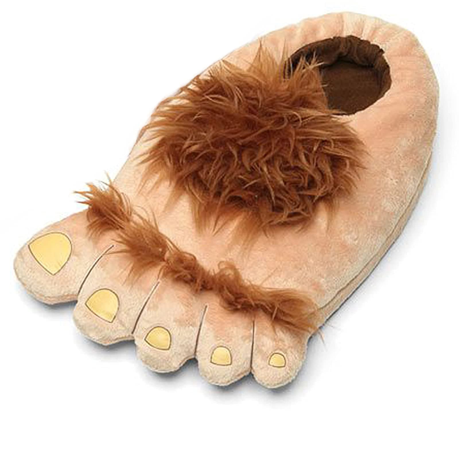 Men's Big Feet Furry Monster Adventure Slippers, Comfortable Novelty Warm Winter Hobbit Feet Costume Gift Slippers for Adults (Men: US 11)