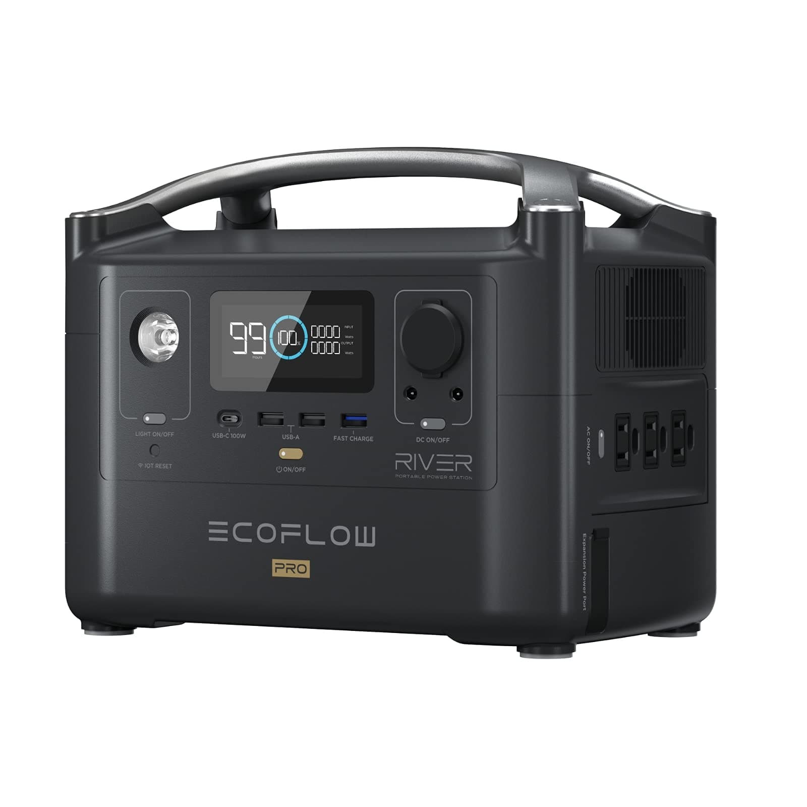 EF ECOFLOW Portable Power Station RIVER Pro, 720Wh LiFePO4 Battery, 10 Year Life, 0% - 100% Charge in 95 mins, Power 11 Appliances at once, 230V - 50Hz India Voltage, For Outdoor Use & Home Backup