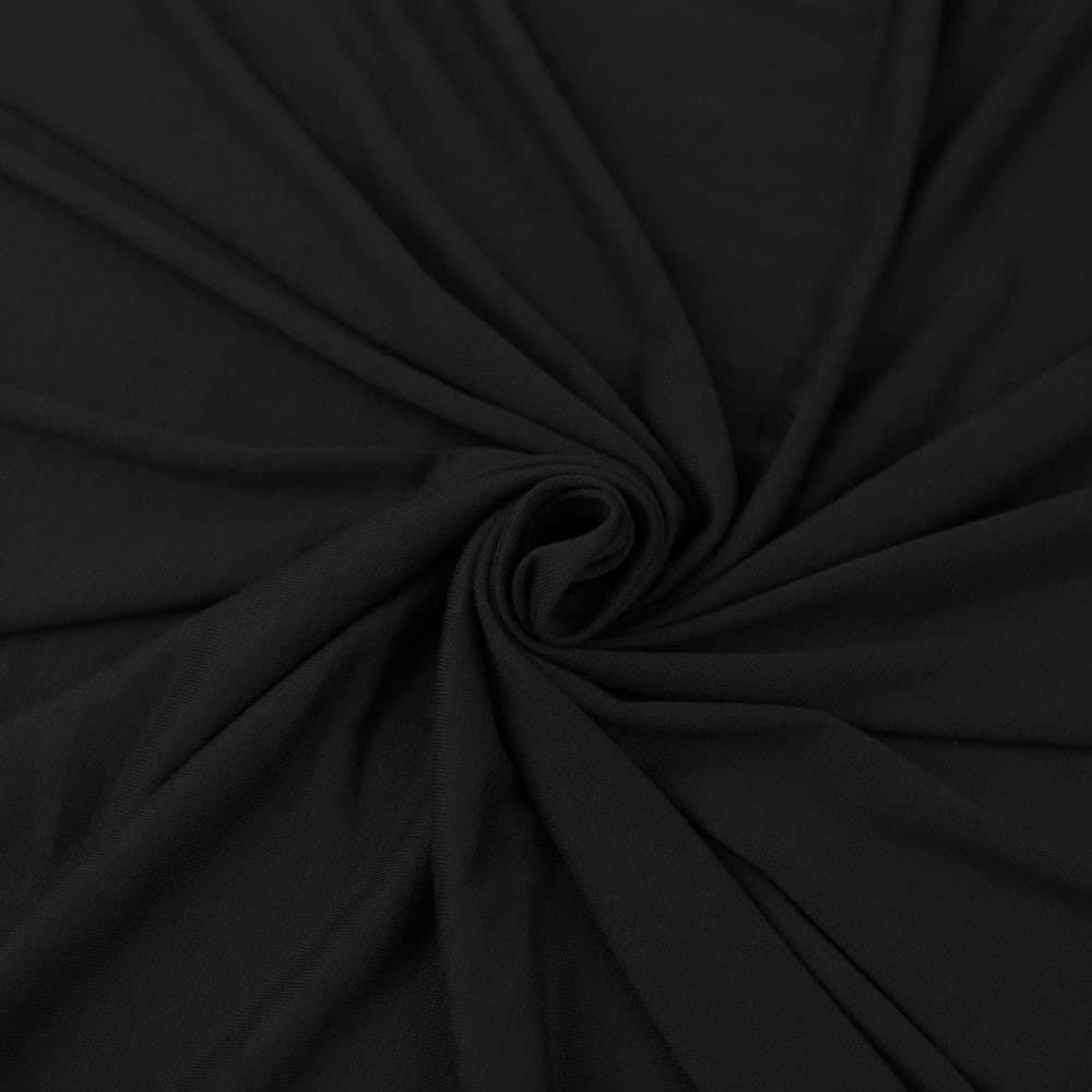 FabricLA Cotton Spandex Jersey Fabric by The Yard - 10 oz 4-Way Stretch Spandex & Cotton Fabric, 60" Wide – Perfect for Skirts, Tops, T-Shirts | Black | Sold in 1 Yard