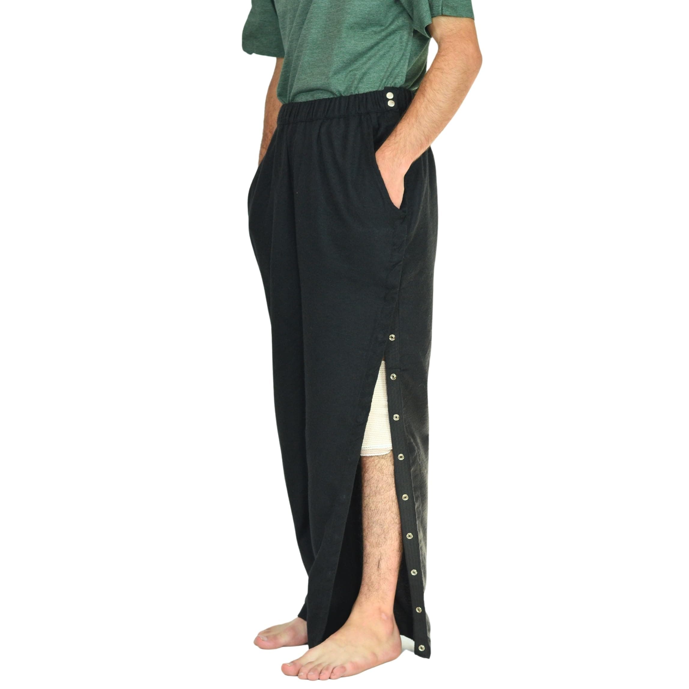 Inspired ComfortsUnisex Tearaway Post Surgery Recovery Pajama Pants with Side Snaps & Pockets