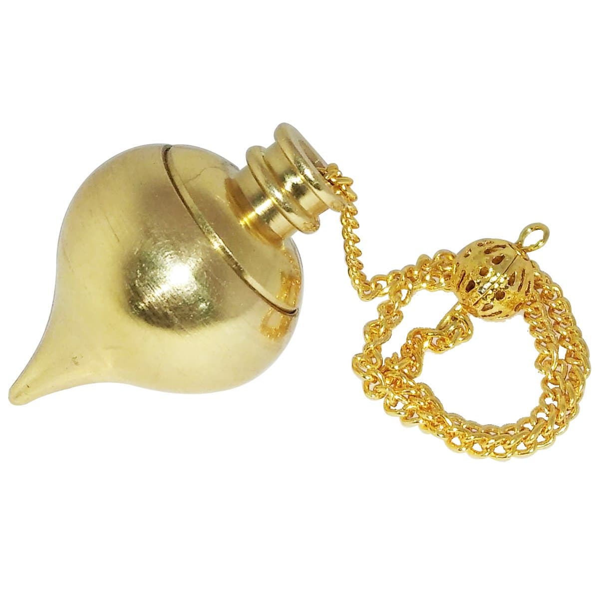 Mimosa Gold-Plated Brass Pendulum With Chain used for Scrying Healing Dowser /Brass pendent Dowser With chainBy Mangalam HouseBy Mangalam House