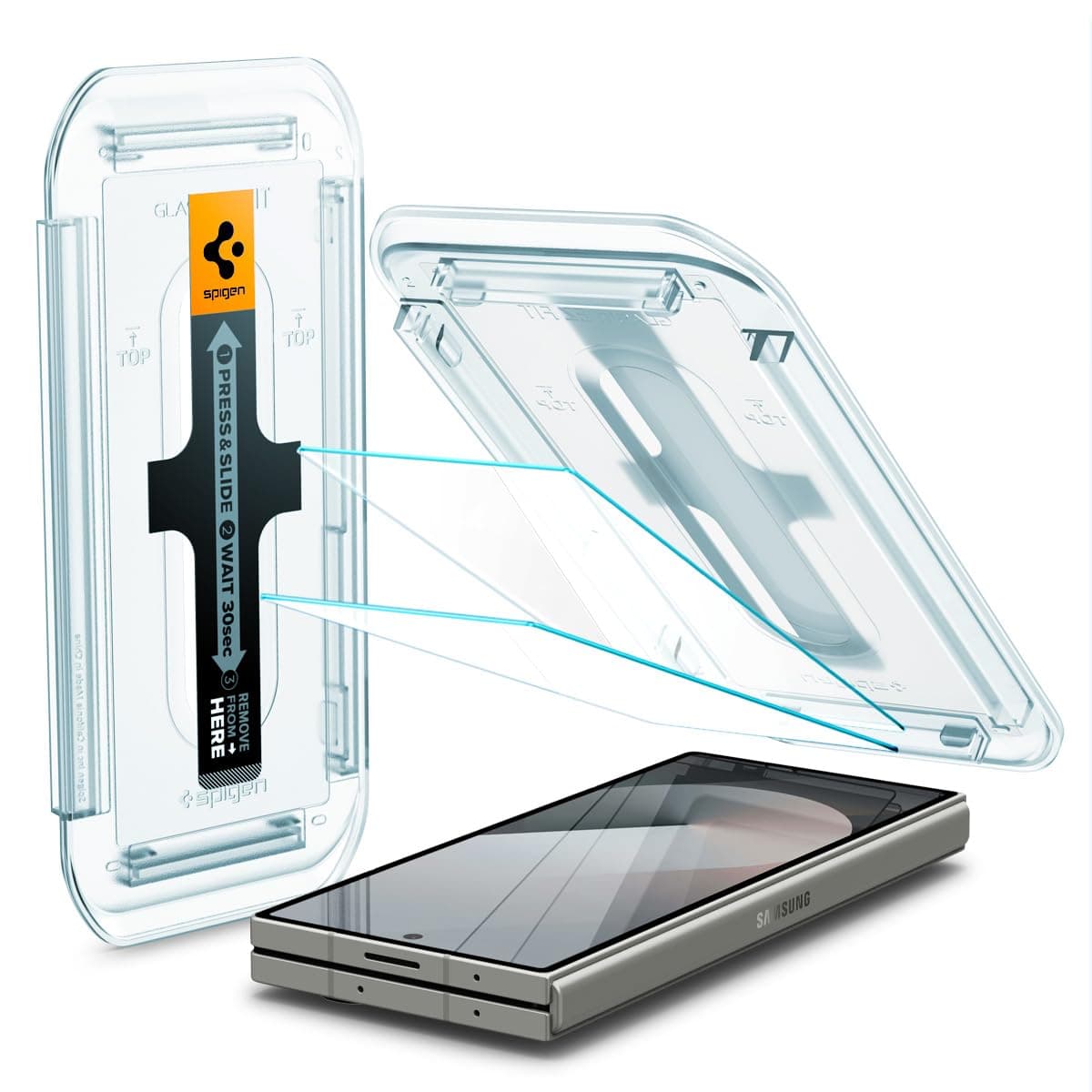 Spigen Galaxy Z Fold 6 Glass Film with Guide Frame, 2-Pack, Galaxy Z Fold 6 Compatible, Fingerprint Resistant, In-Camera Protection, Strong Adhesion AGL07969