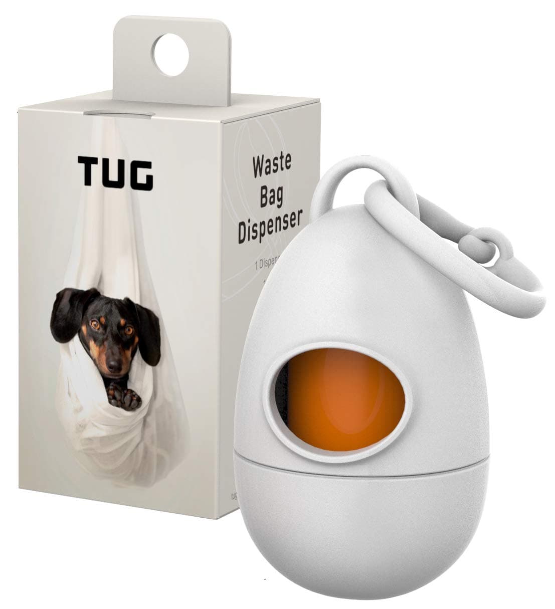 Dog Waste Bag Dispenser with Dog Poop Bags, 15 Bags Per Roll, With White Dispenser
