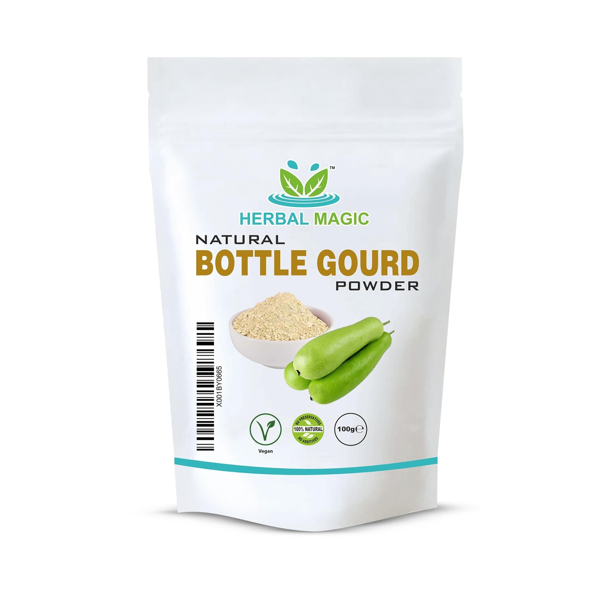 Herbal Magic's Pure & Natural Bottle Gourd Powder for Smoothies,Juices - Premium Quality Powder - Free from Fillers & Preservatives (Pack of 1)