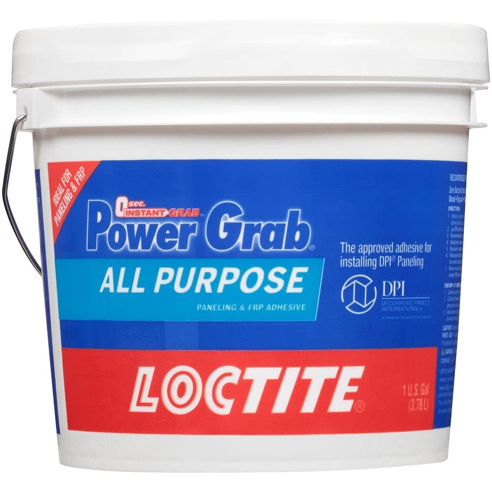 Power Grab Express All‐Purpose Construction Adhesive, Versatile Construction Glue for Cement, Tile, Wall & More - White, 1 Gallon Pail, Pack of 1