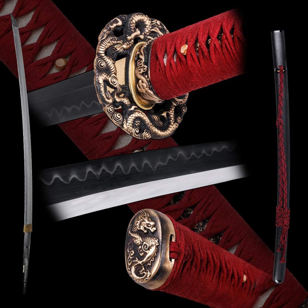 Siwode Katana,Quanshenglong Copper Tang, T10 Clay_Tempered, 40-Inchs