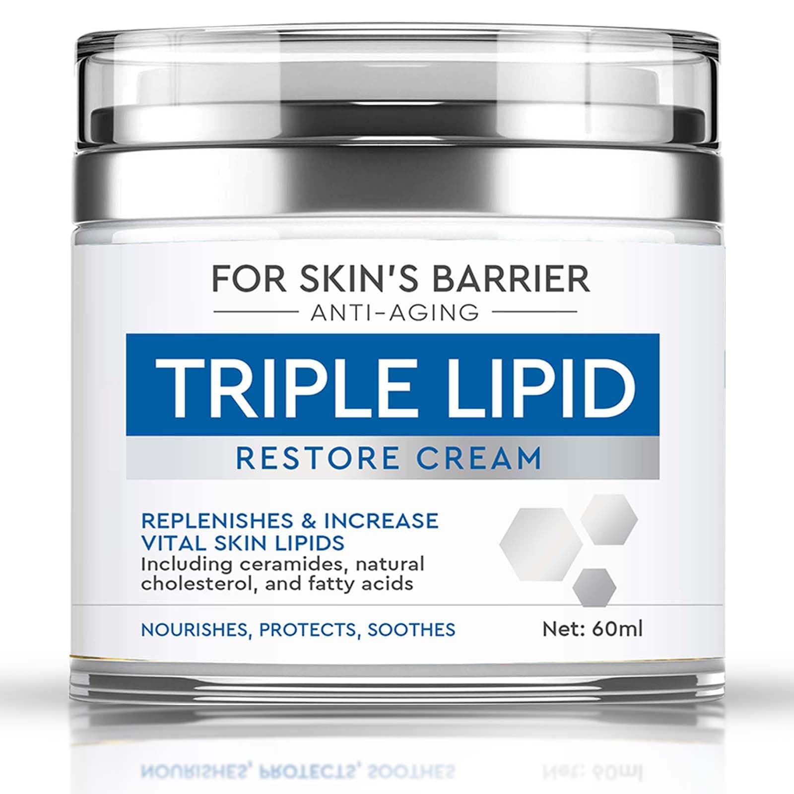 Triple Lipid Peptide Cream, Anti-Aging Triple Lipid Restore Cream with Ceramide, Daily Face Moisturizer & Firmer Skin