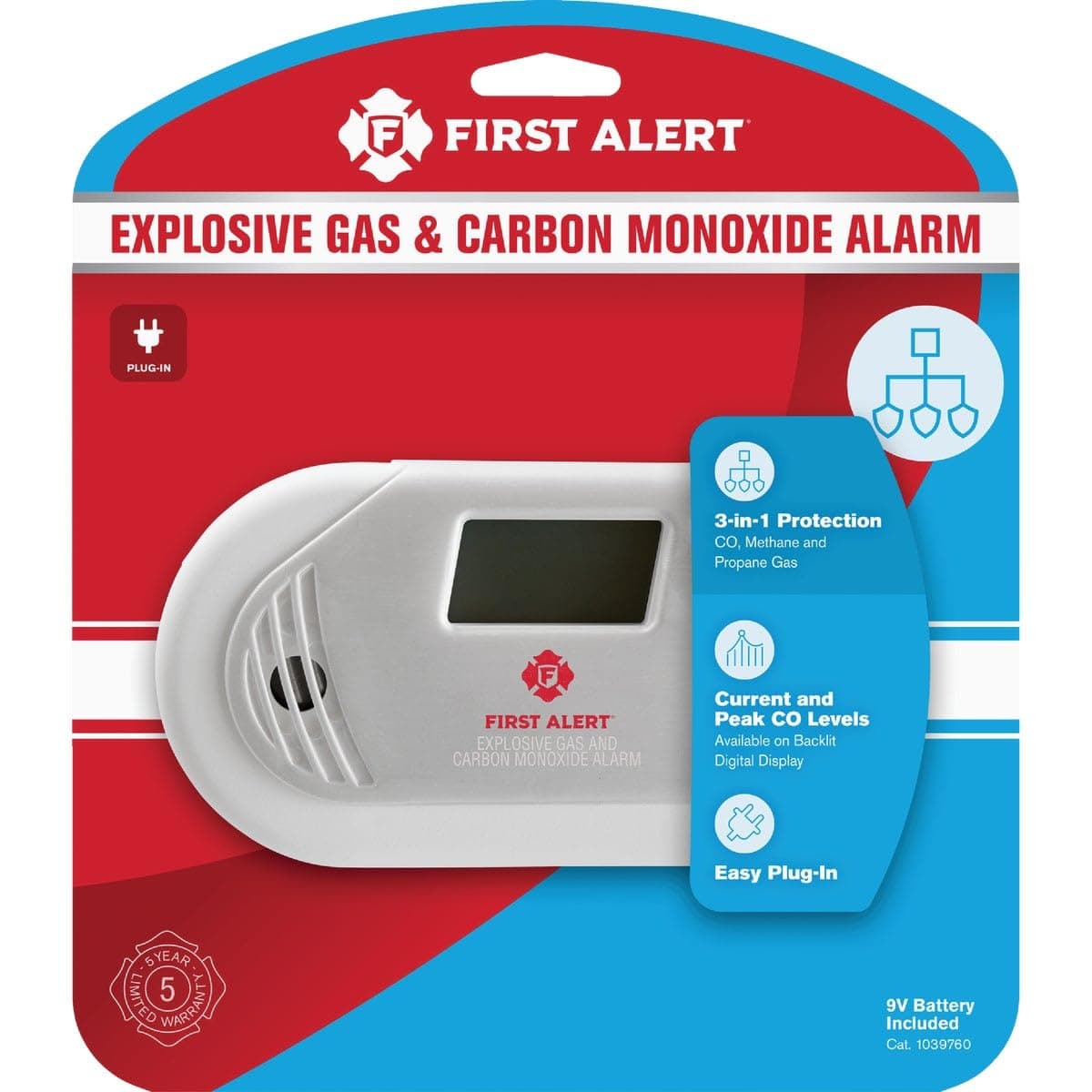 GC01CN 3-in-1 Explosive Gas & Carbon Monoxide Alarm