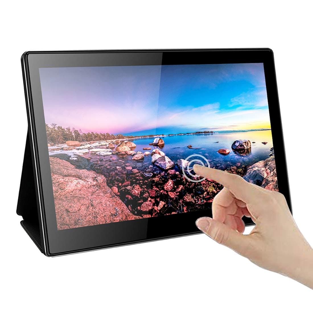 13.3 Inch Portable Monitor,10 Points Multi-Touch 1920×1080 16:9 Display With USB C/HDMI Video Input,Dual Speakers,Compatible With Windows 7 8 10,Raspberry Pi 3B+,PS3,PS4,Xbox,Nintendo Switch Etc