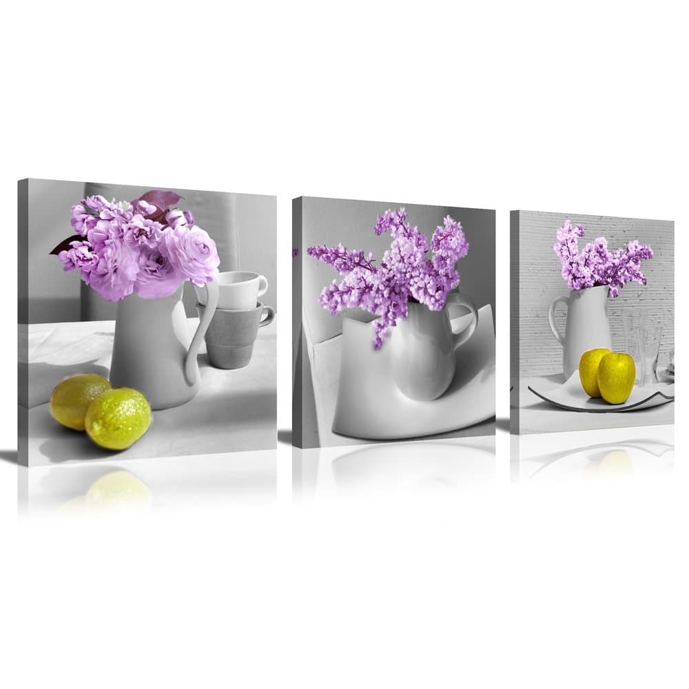 Wall Art Wall Decor Paintings On Canvas Prints For Living Room Wall Art Oil Paintting For Home Decor lover couple Framed Ready To Hang (Purple and Pink)