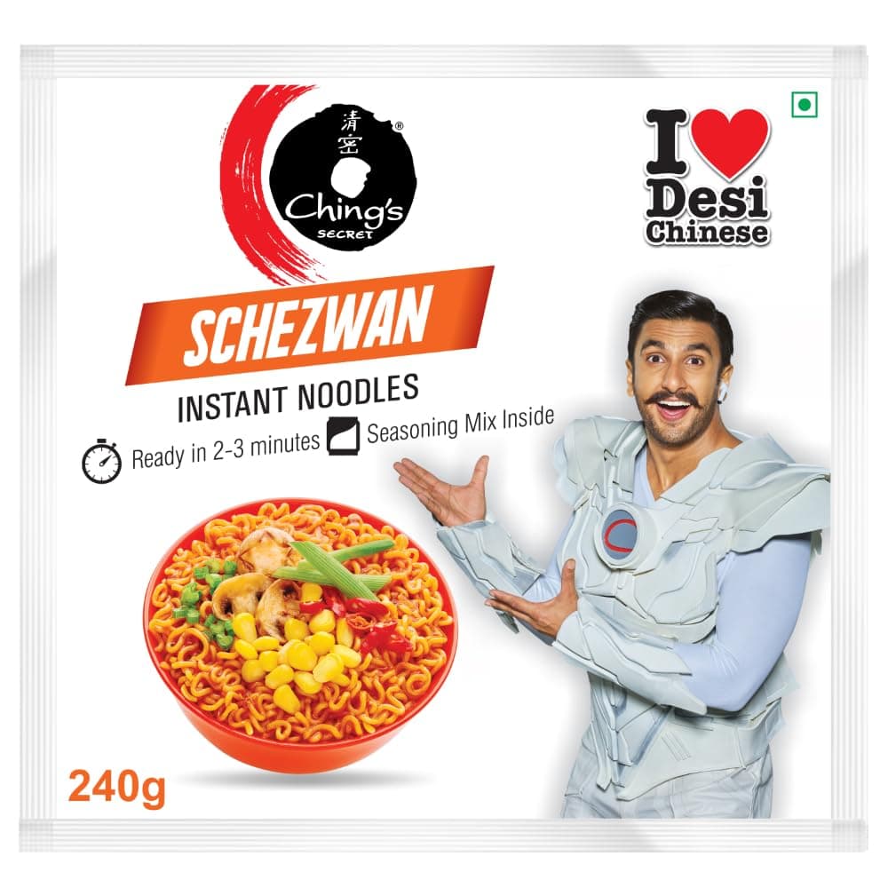 Ching’s Secret Schezwan Instant Noodles, Desi Chinese Noodles, Vegetarian, 240g