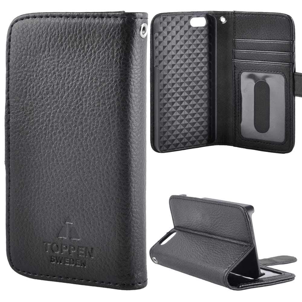 TOPPEN Left Handed Wallet Case For iPhone 5C, Black