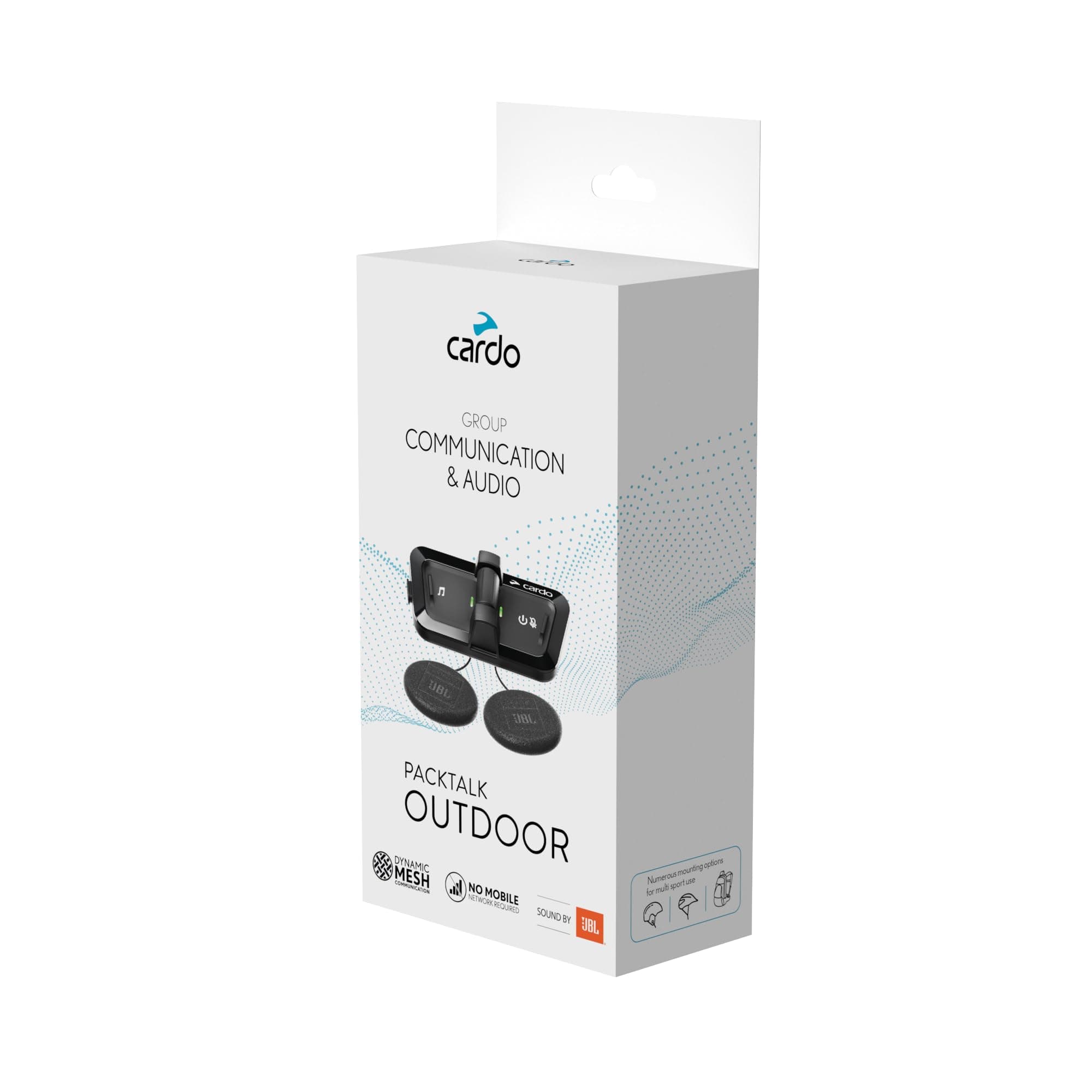 PACKTALK OUTDOOR Helmet Communication System, Great for Ski, Snowboard and Cycling (Black, Single Pack)