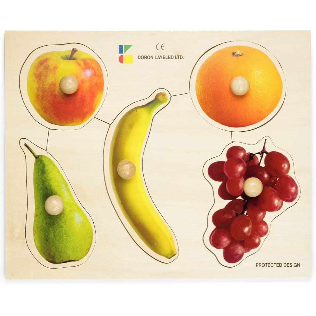 E72510240, Large Photographic Wooden Peg Puzzle-Fruit