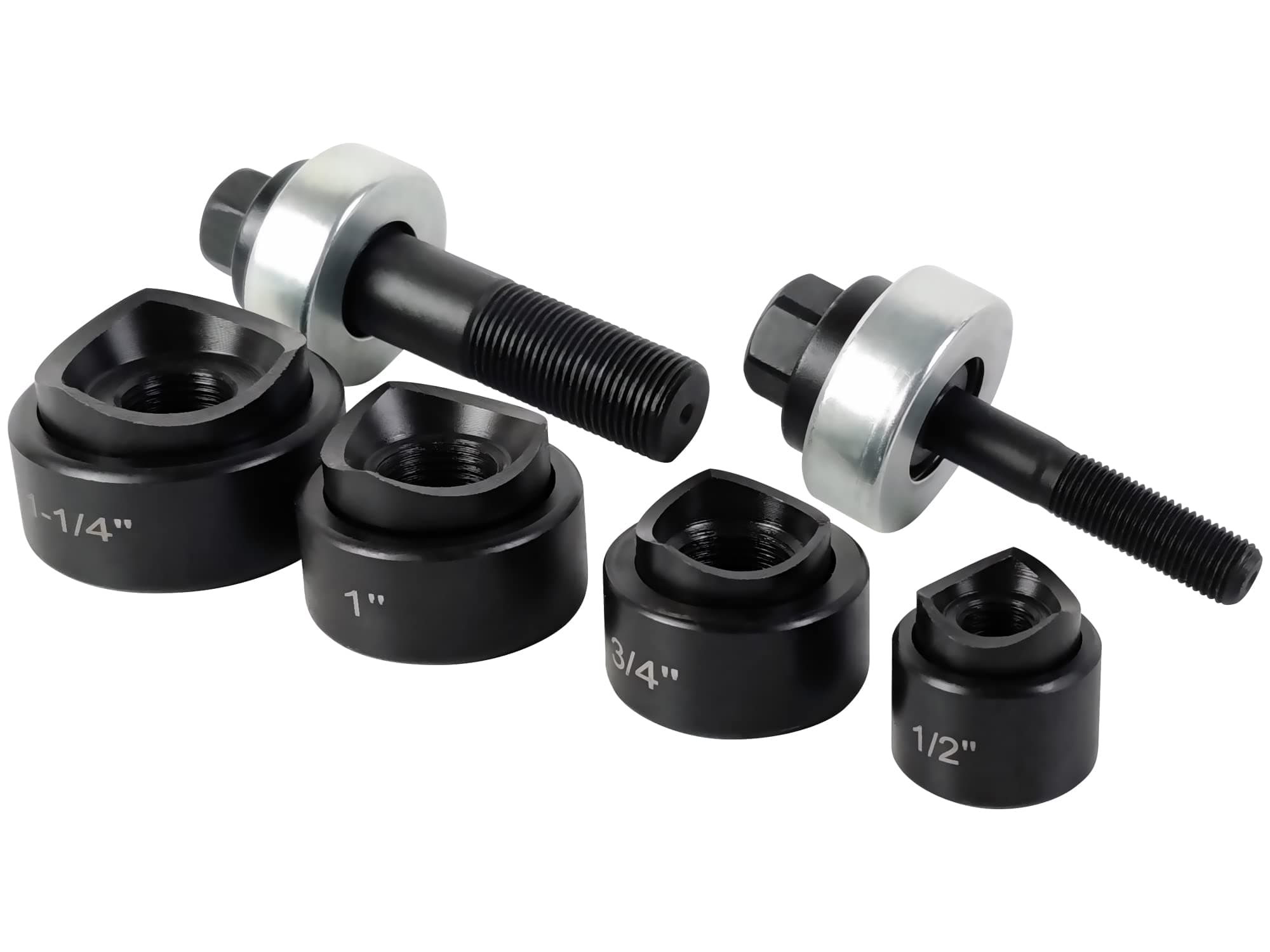 Amzcnc Manual Knockout Punch Kit, Heavy Duty Metal Sheet Knock Out Box Hole Cutter Conduit Driver Die Set ((Conduit Size) 1/2"~1-1/4" Kit)