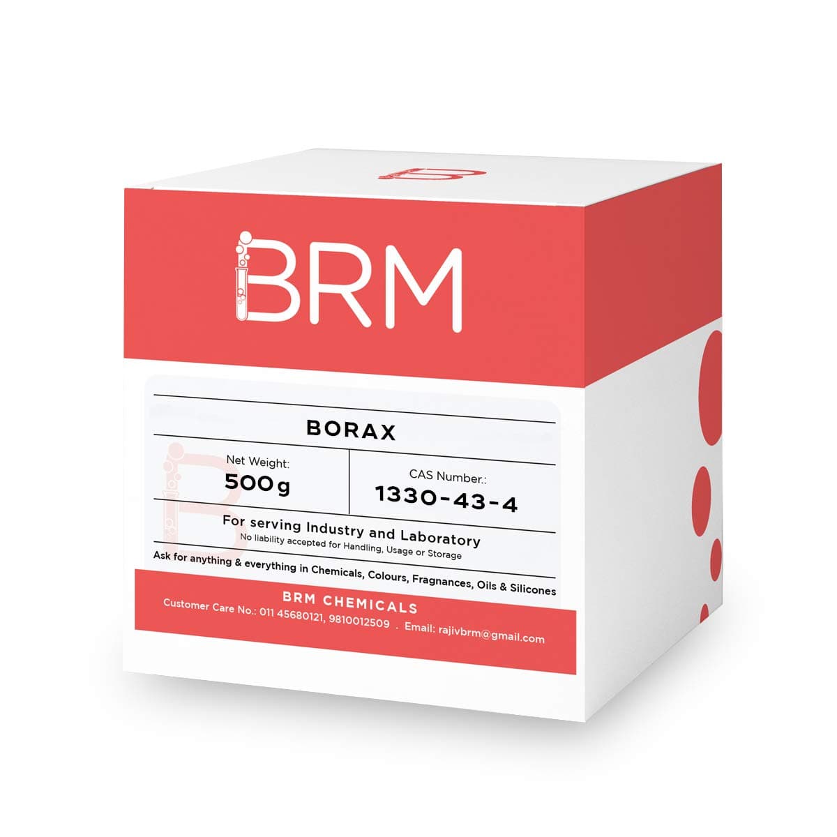BRM Chemicals Borax - Sodium Tetraborate - 500 Grams For Domestic Use, Cosmetic Making & DIY Personal Care For Face, Hair, Skin & Body
