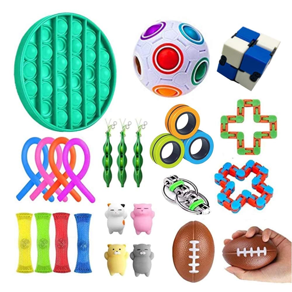 AM ANNA Sensory Fidget Toys Set,26 Pack Simple Dimple Fidgets Toy for Kids Adults Stress Relief and Adult Anxiety Relief ADHD Autism Therapy Figetget Fidgeting Game