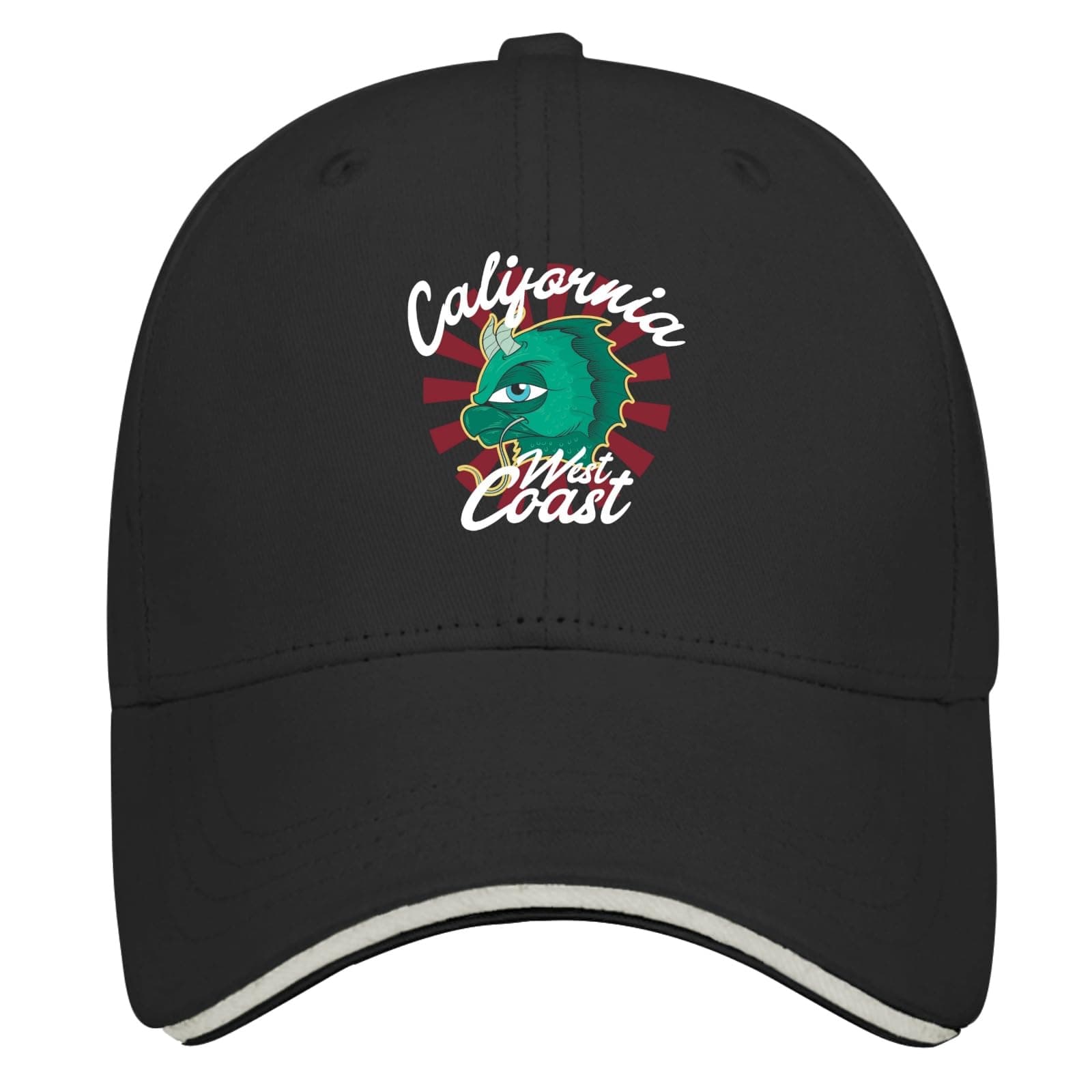 Personalized Custom Baseball Cap, Adjustable Trucker Caps for Giftscalifornia west Coast in White