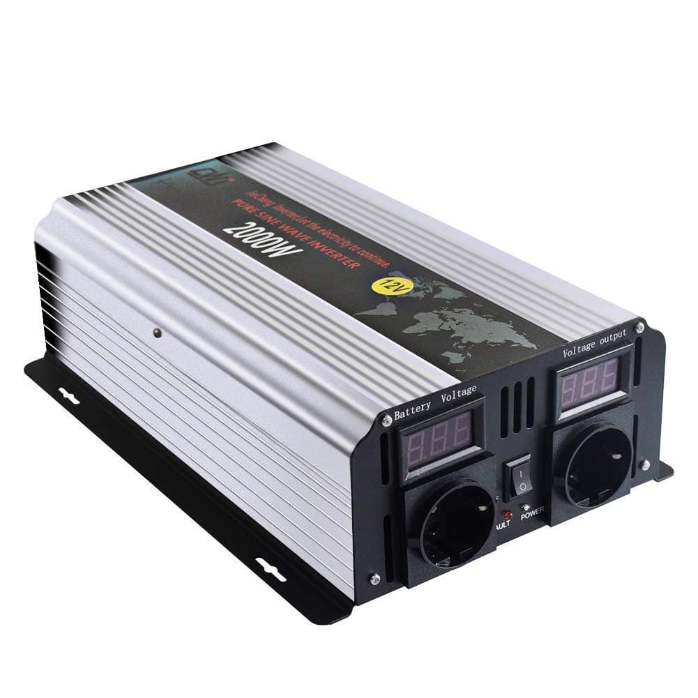 2000W Pure Sine Wave Power Inverter 12V DC To 240V AC Converter - Suitable for for Off-grid and Back Up Systems with Power Storage and Solar Power Applications (Peak 4000W)