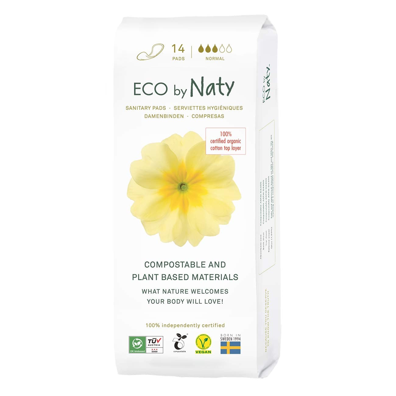 Eco by Naty Eco By Naty Sanitary Pads Normal 14 Pcs, 14 Count