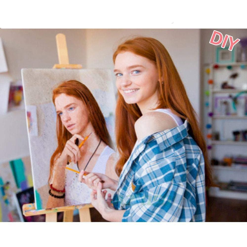 Personalised Paint by Numbers Photo Custom DIY Oil Painting by Number Picture Drawing Canvas Portrait Family Children Pets Photo 40x50cm Framed