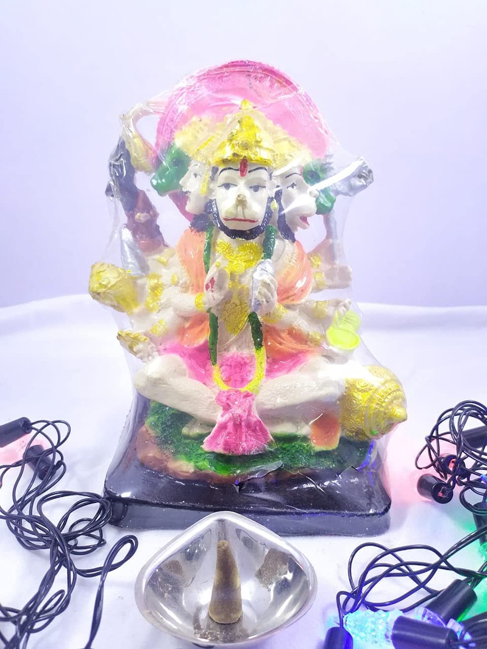 VibeX®Panchmukhi Bajrang Bali Statue Shree RAM BHAKT Hanuman Polyresin Statue Height 22 cm RBH37