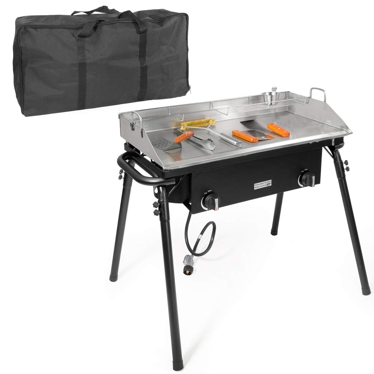 XtremepowerUS 95524 Outdoor Propane Griddle Set Camping Stove, Black