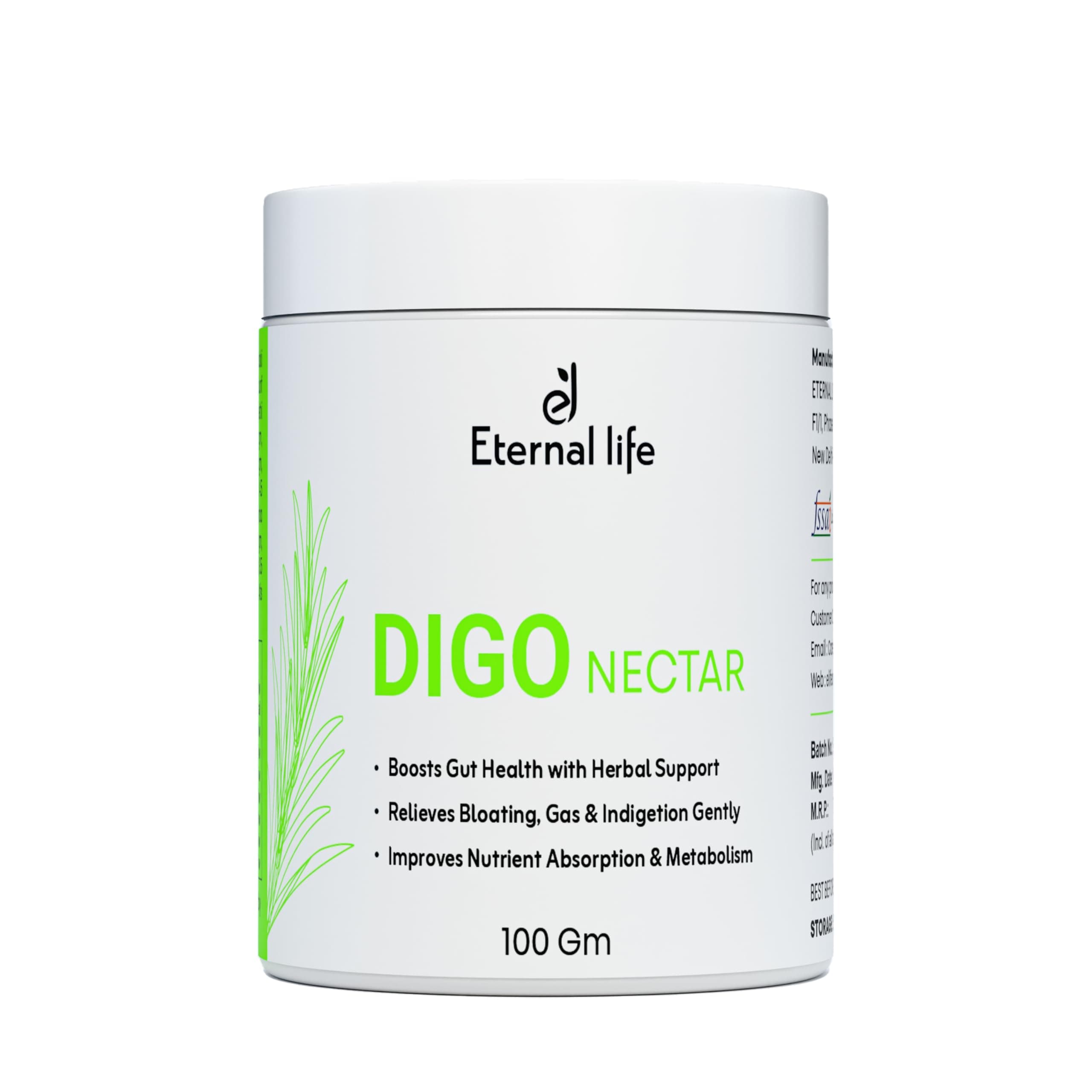 Digo Nectar Powder | Ayurvedic Herbal Blend for Digestion, Gas, Acidity, Constipation, Intestinal Cleanse, Stomach Wellness & Digestive Balance | Natural Formula | 100 Gm (Pack of 1)