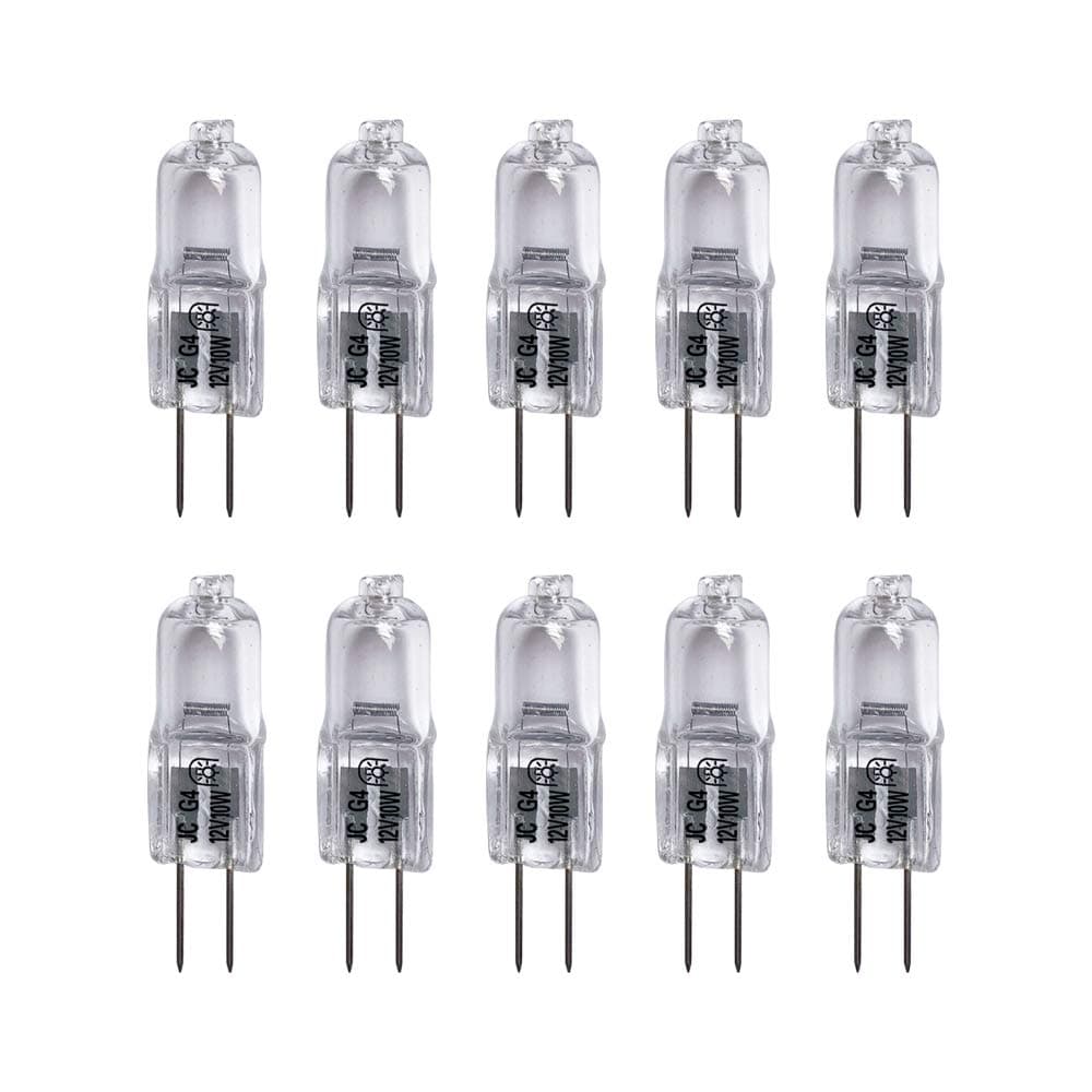 10 Watt T3 G4 Base 12 Volt 2500 Hours Light Bulb 10W 12V 2800K Landscape,10 Pack