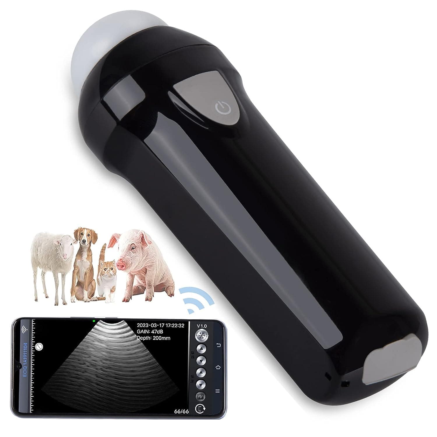 GOYOJO Wireless Veterinary Ultrasound Scanner for Cow, Portable Ultrasound Scanner Veterinary Pregnancy, Android Ultrasound Scanner Machine with 3.5 MHz Convex Probe for Farm Pig Sheep Dog, Cat