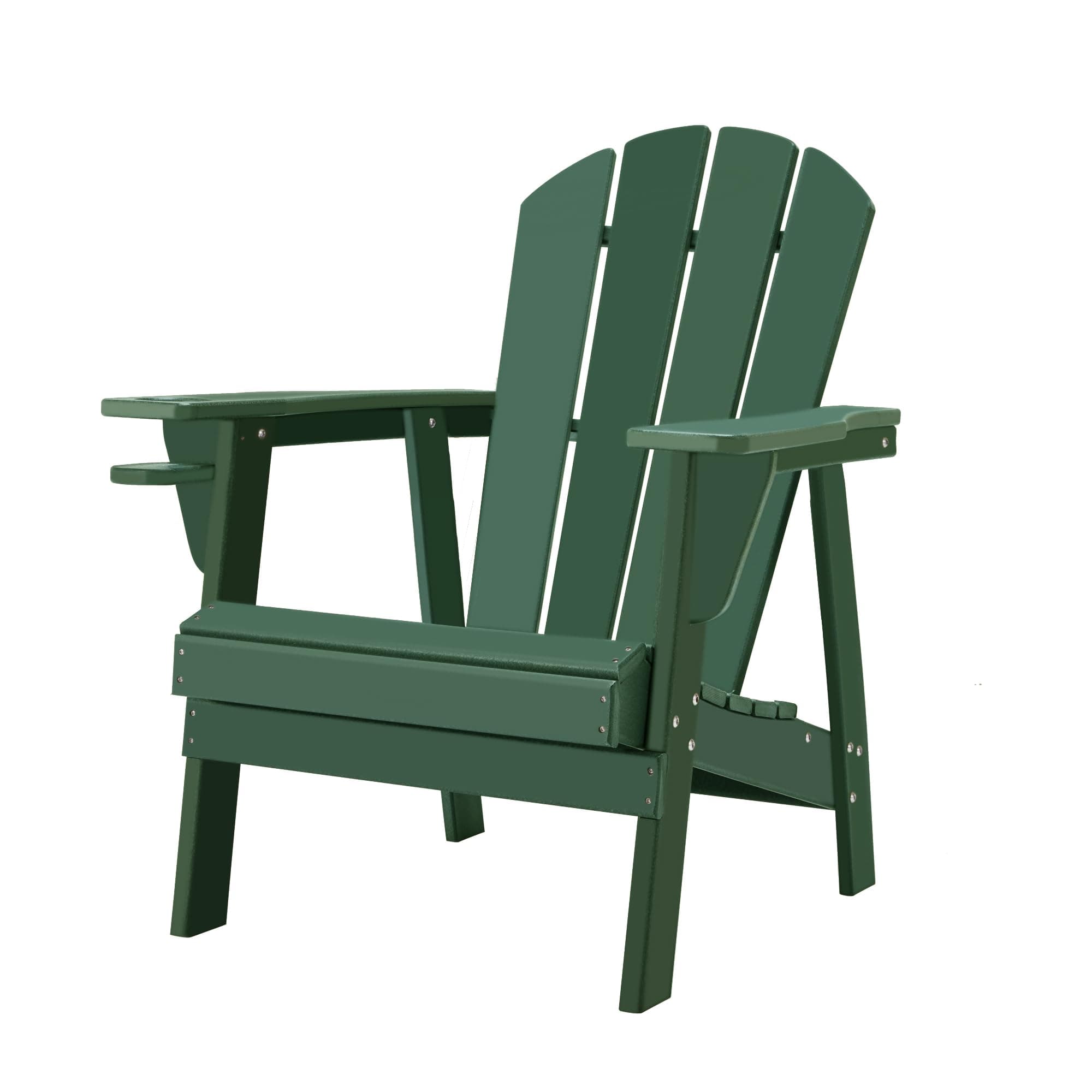 Restcozi Adirondack Chairs, HDPE All-Weather Adirondack Chair, Fire Pit Chairs (Classic, Dark Green)
