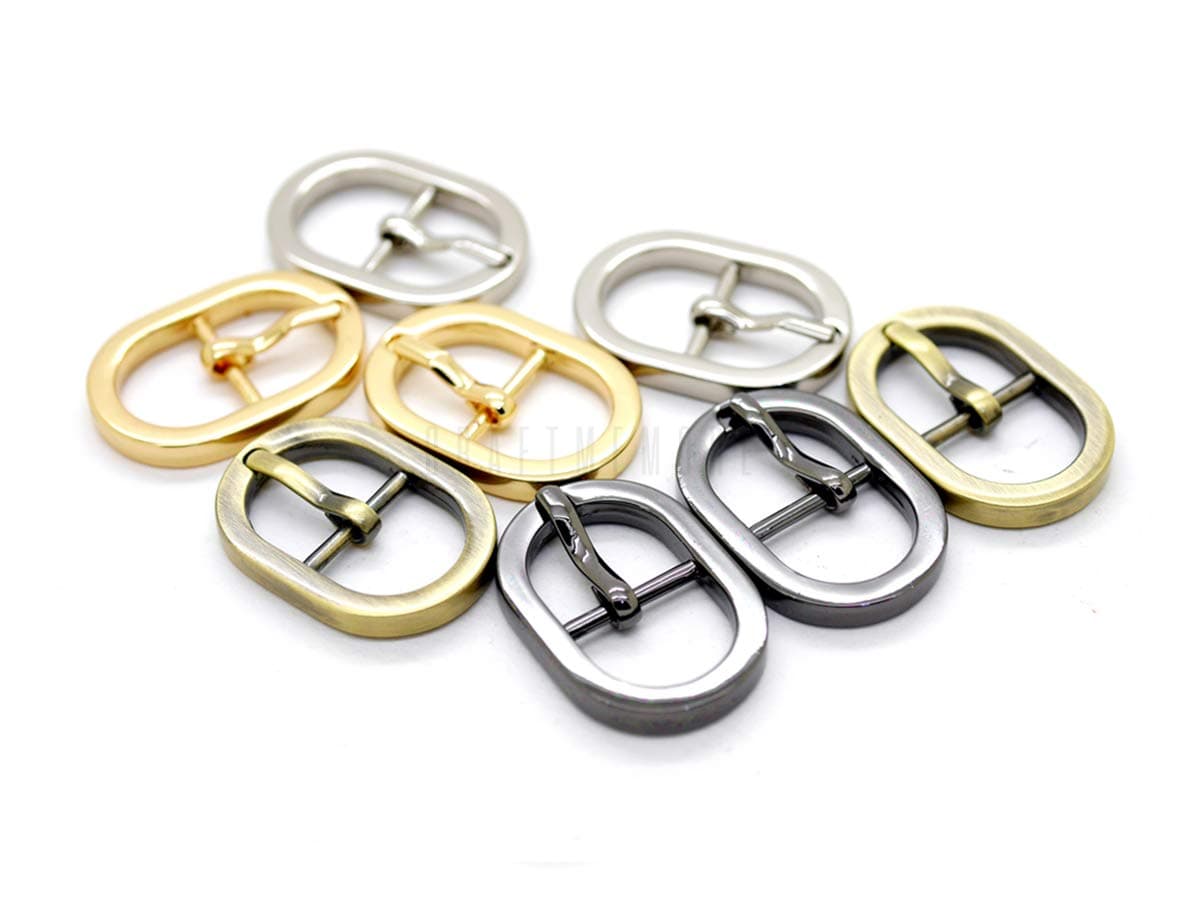 CRAFTMEMORETiny Oval Center Bar Belt Buckle Single Prong Buckles Purse Accessories Fits 1/2 Inch Strap 10pcs
