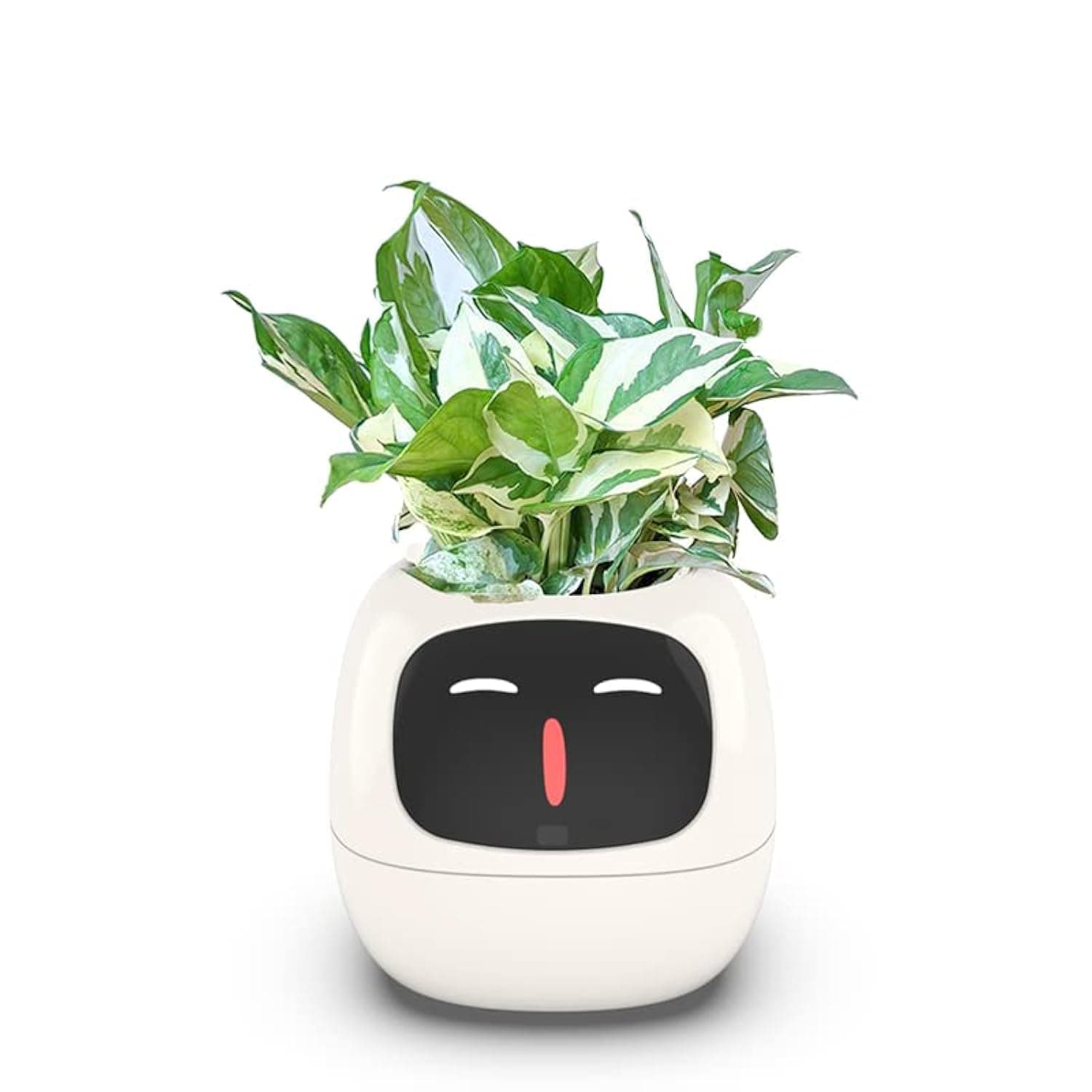 Smart Flowerpots,Smart Pet Planter,Ai Planter,Intelligent Flowerpots,Multiple Expressions,7 Smart Sensors, And Ai Chips Make Raising Plants Easy And Fun For Living Room,Desk,Plant-free (White)