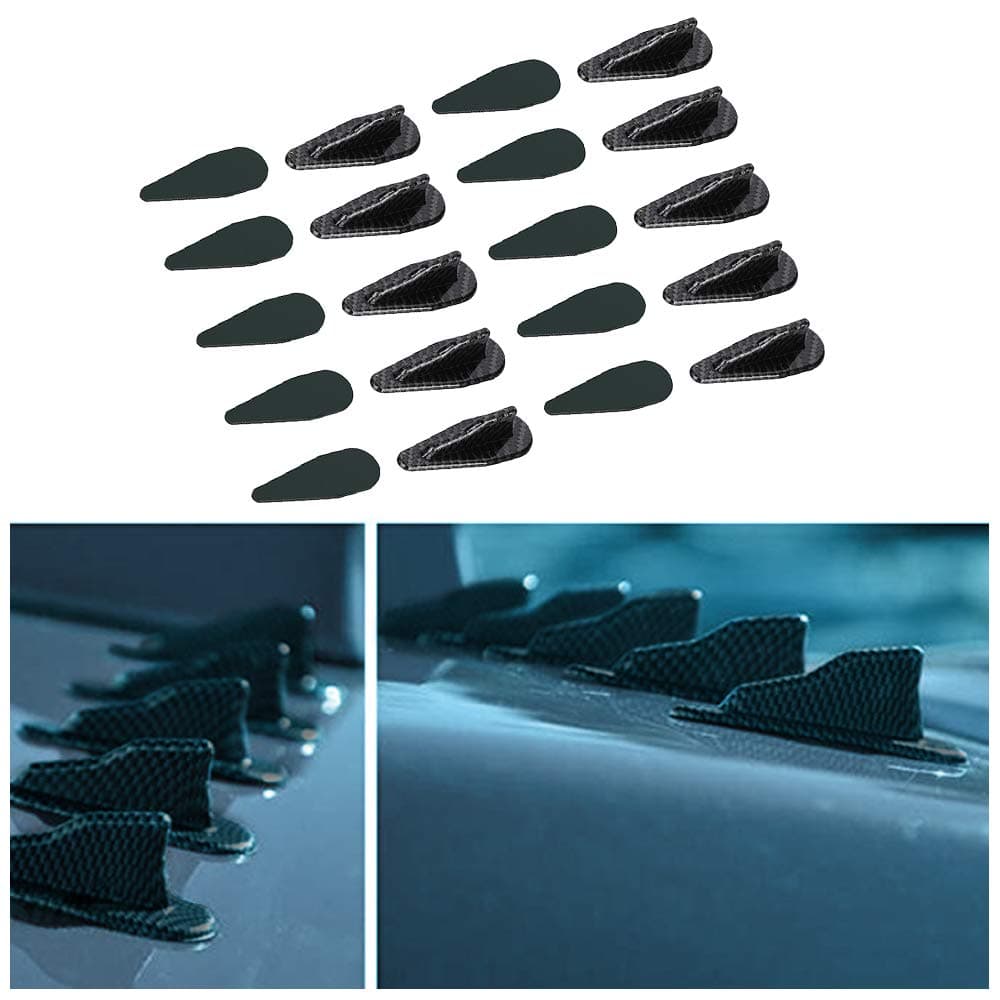 10PCS Vortex Generator Kit Shark Fins Spoiler Wing Roof Spoiler Roof Carbon Fiber Vortex Fin