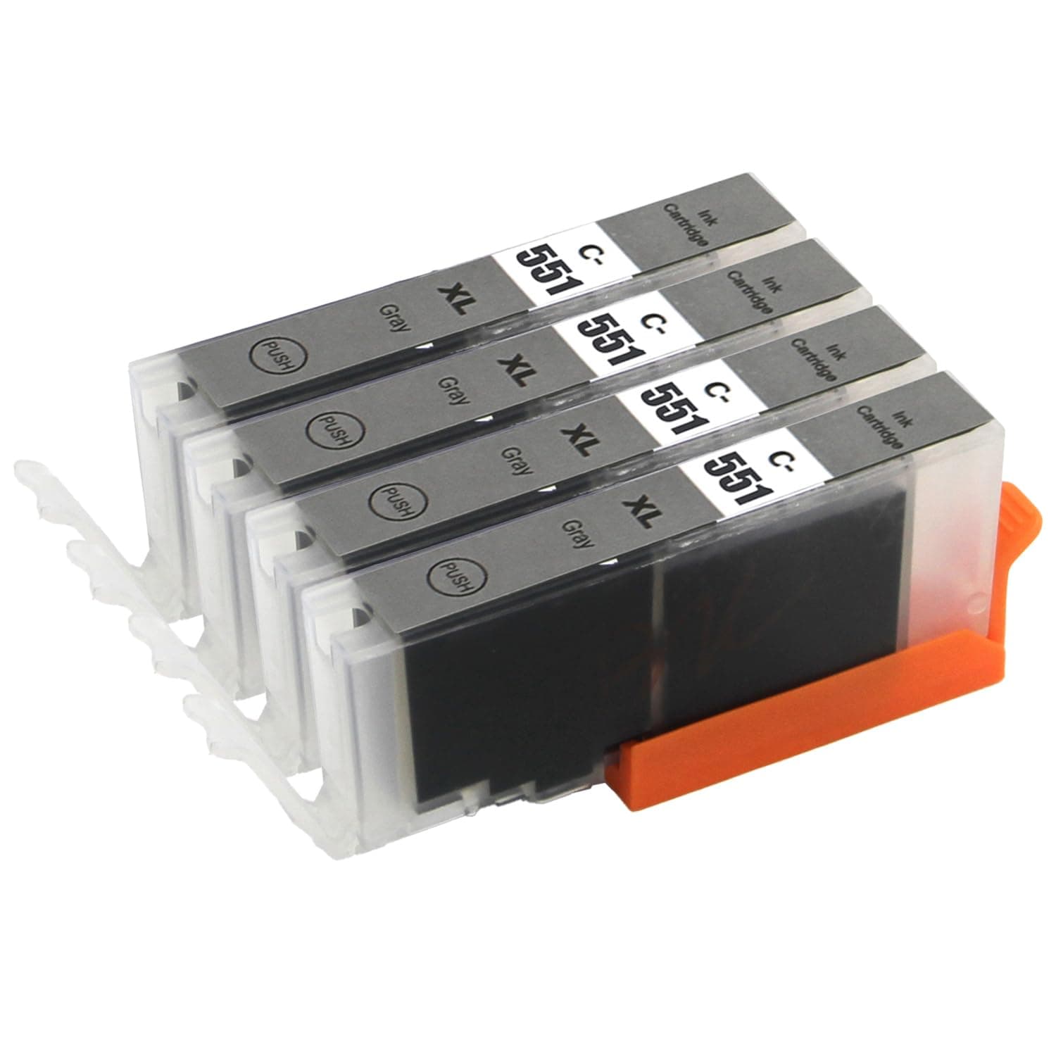 4 Go Inks Grey Ink Cartridges to replace Canon CLI-551GY Compatible / non-OEM for PIXMA Printers, High Capacity