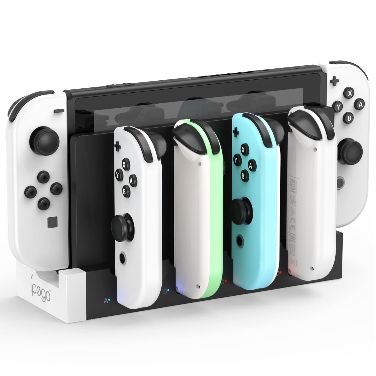 FYOUNG Charger Dock Base Station for Switch Joy-Cons with Indicator - White