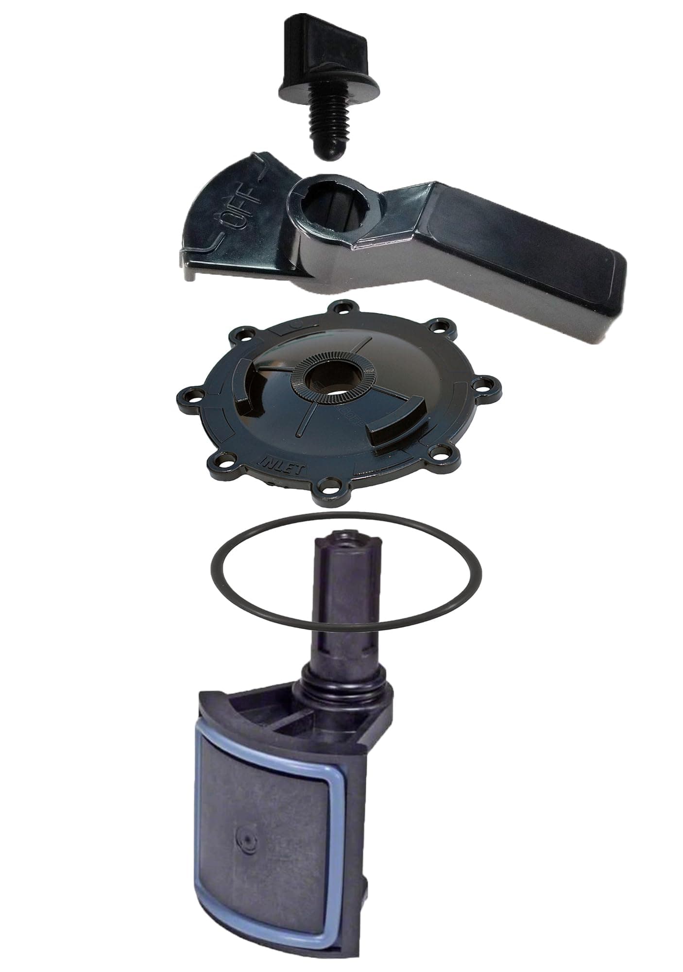 ATIE 2-Port/3-Port Pool Valve Rebuild Complete Kit Compatible with Jandy 2-way/3-way 4715, 4716, 4717 Valve and Gray Valves with Diverter Valve 4720, Cover 4606, Handle 7433 (1 Pack)