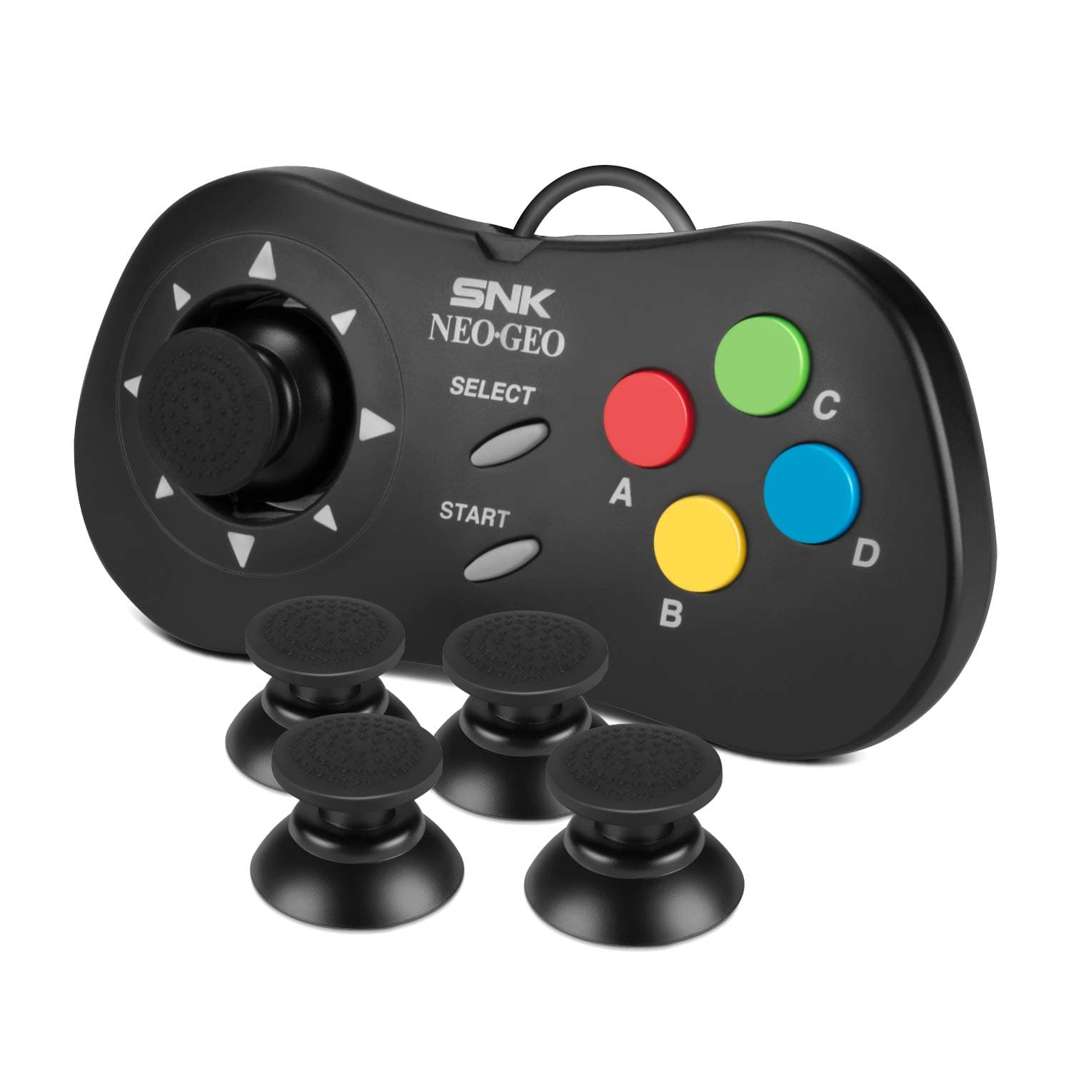 Thumbstick for NEOGEO Mini Controller - NesBull Thumbstick Cover Game Remote Joystick Cap for for NEOGEO mini Controller（4 Packs，Black）