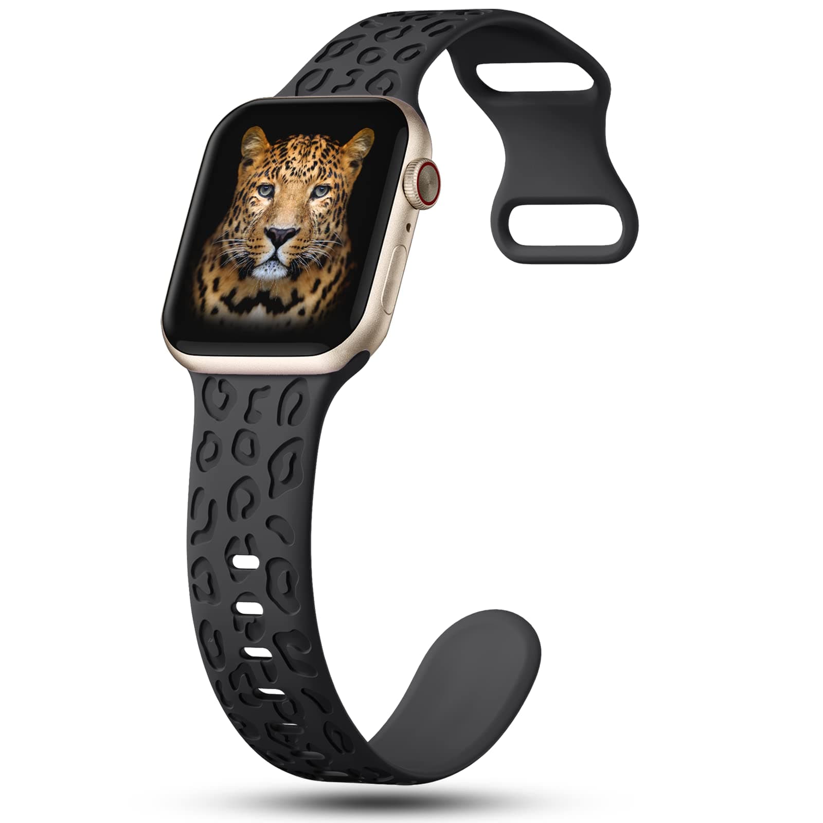 4Pack Leopard Engraved Bands Compatible with Apple Watch Band for women 40mm 41mm 42mm 38mm 44mm 45mm 46mm 49mm, Soft Silicone Cheetah Sport Strap for iWatch Series 10 9 8 7 6 5 4 3 2 1 Ultra/2 SE
