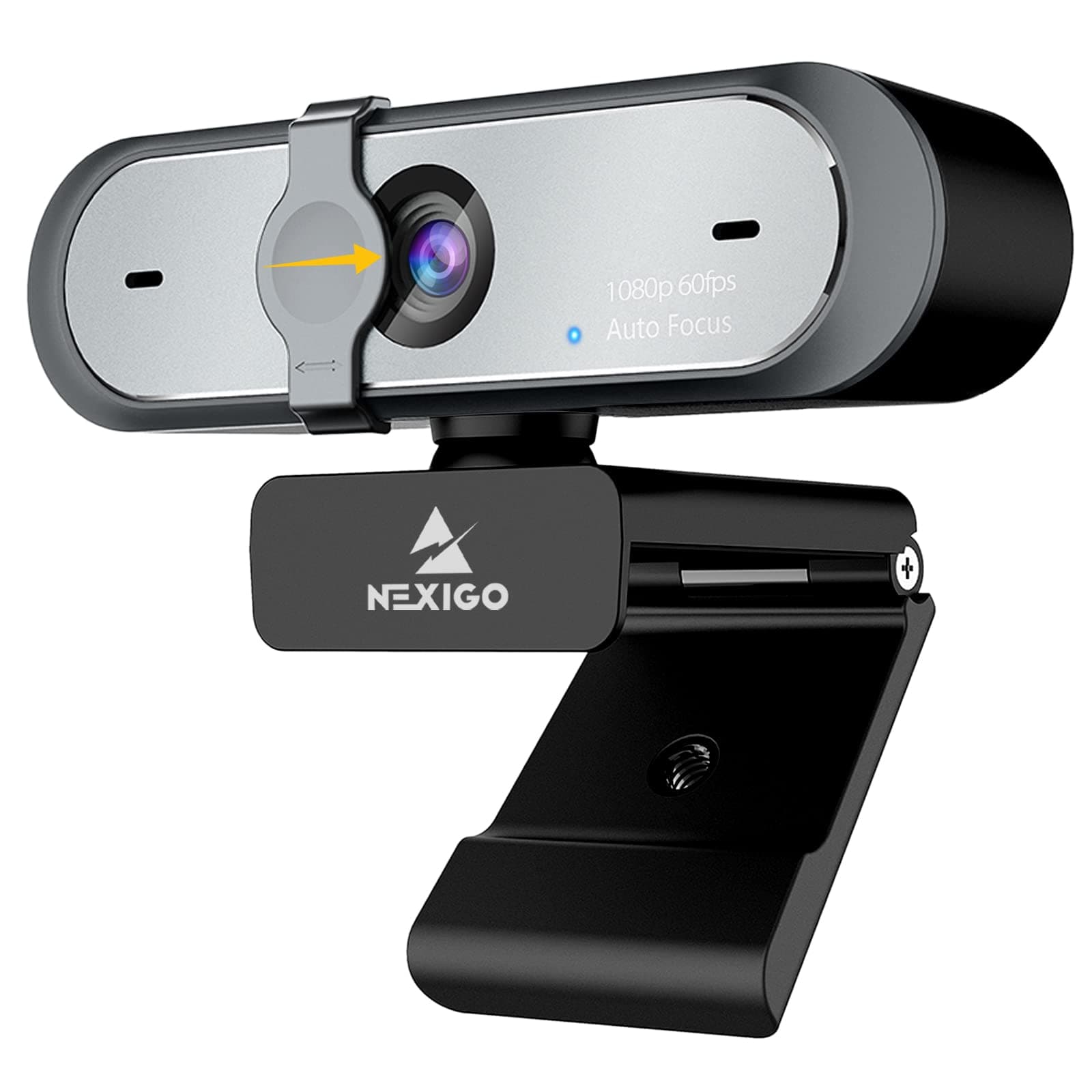 N660P 60FPS 1080P Webcam with Software Control, Dual Microphone & Cover, AutoFocus, HD USB Computer Web Camera, for OBS Gaming Zoom Skype FaceTime Teams