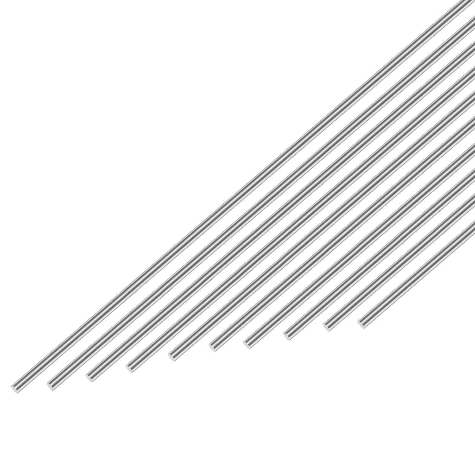304 Stainless Steel Round Rod 1mm x 300mm, 10pcs Metal Solid Shaft Rods Lathe Bar Stock for Industry, Metal Working Hobbies and DIY Craft