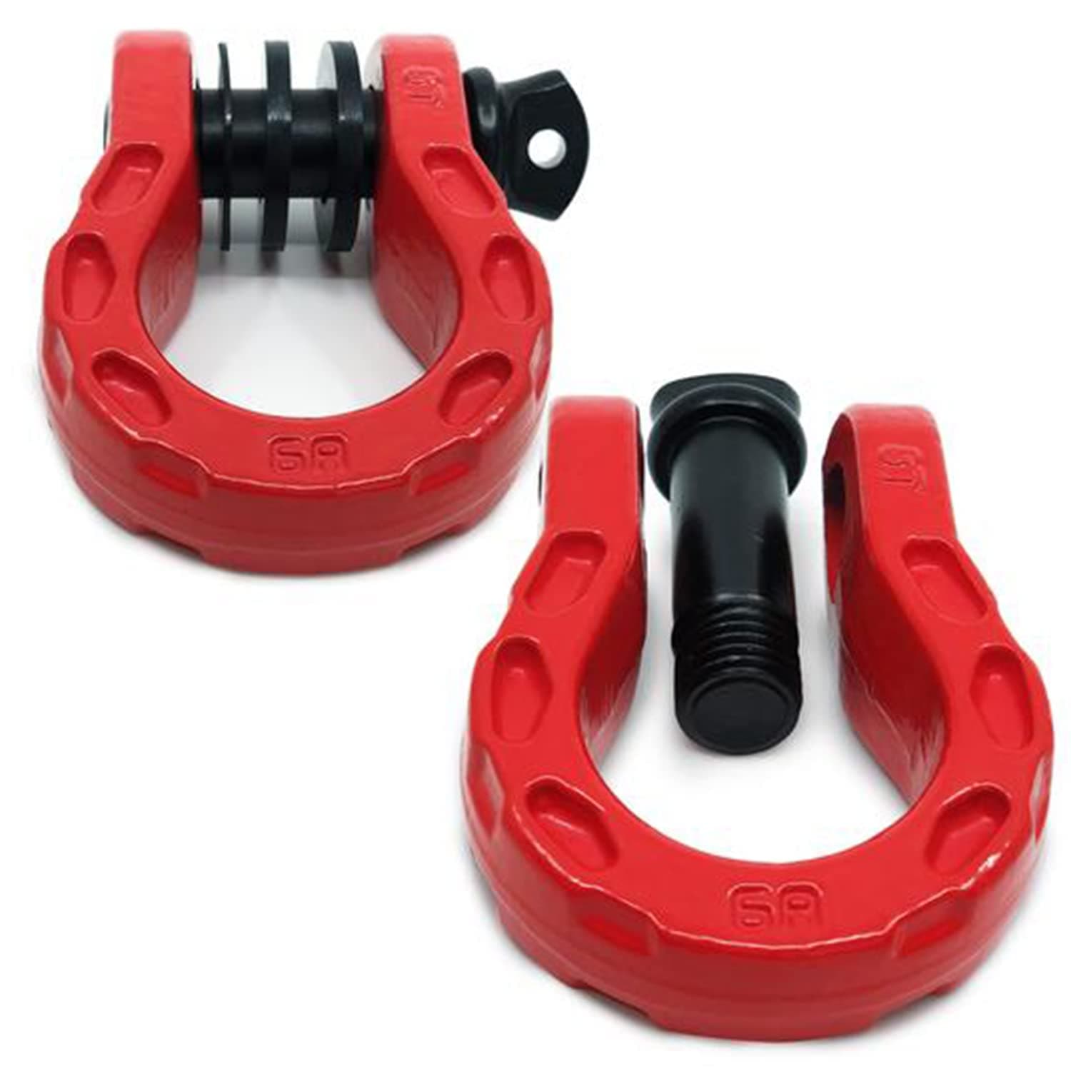 GearAmerica Mega D-Ring Shackles - 68,000 lbs Towing Capacity - Stronger Than 3/4" D-Ring - Tow Shackle, 7/8" Pin & Washers - Secure Off-Road Recovery Connection