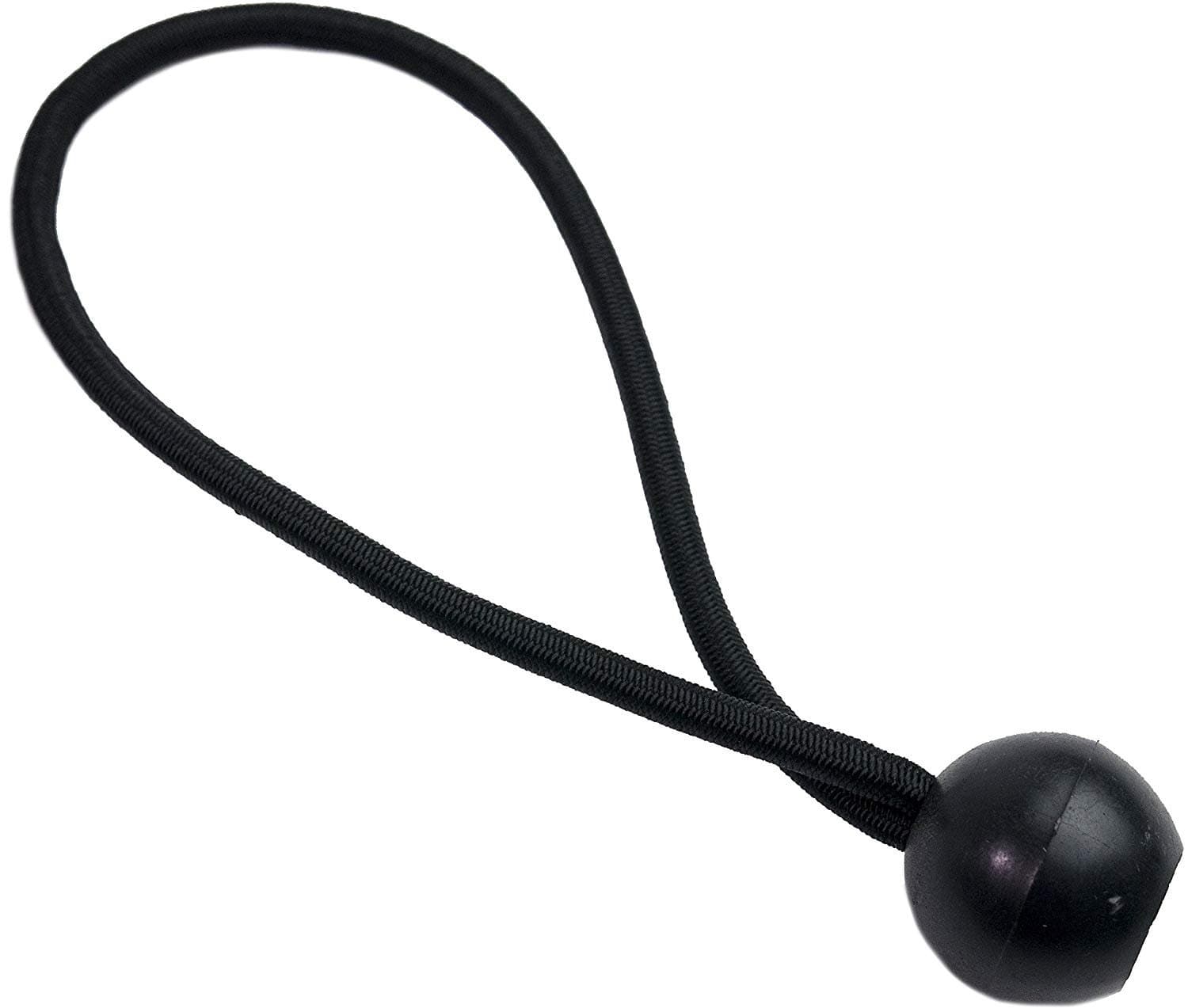 25 Pack Ball Bungee 6 inch Black | HeavyWeight 6'' Tarp Bungee Cords | Weather Resistant Tie Down Strap 5mm Thickness | For Camping, Tents, Cargo, Holding Wire and Hoses