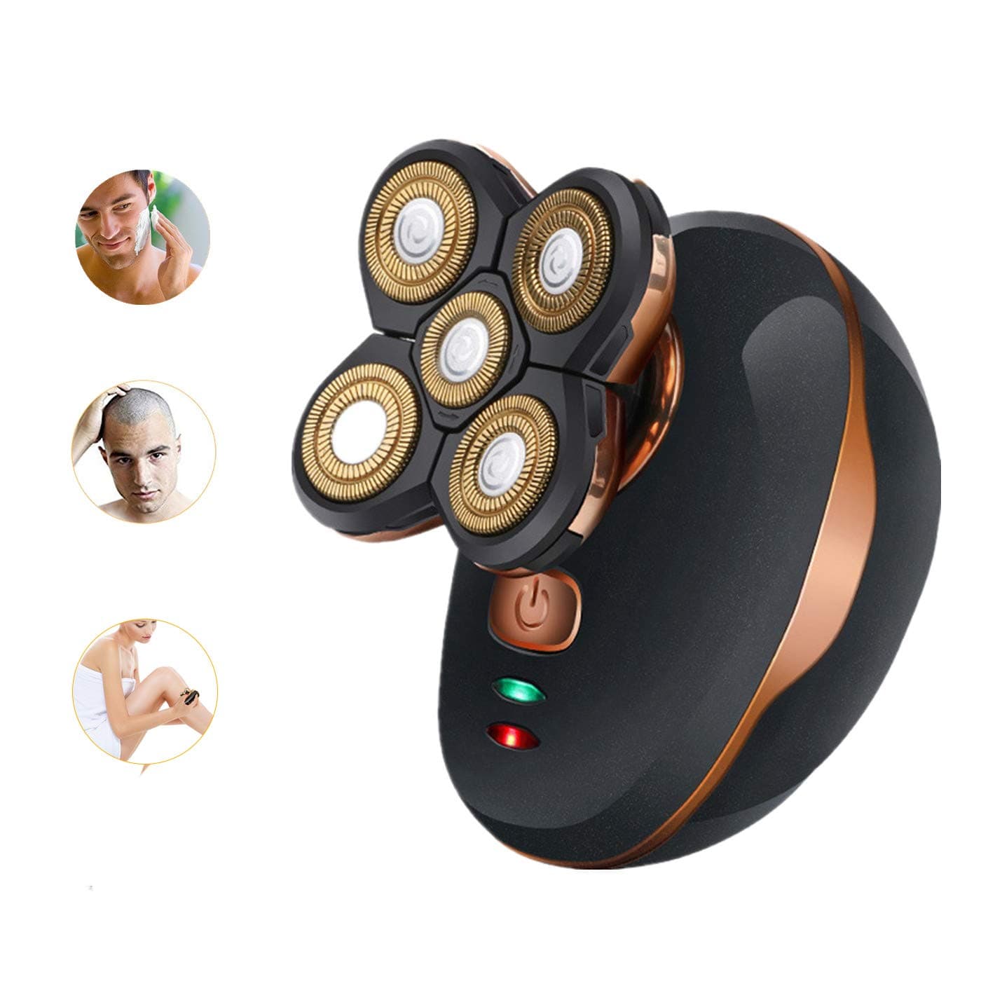 Dee Banna 5D Wet Dry Electric Rotary Shaver Men's Waterproof Razor with 5 Floating Head For Beard Trimmer, Cordless Quick USB Rechargeable Bald Head Shaver