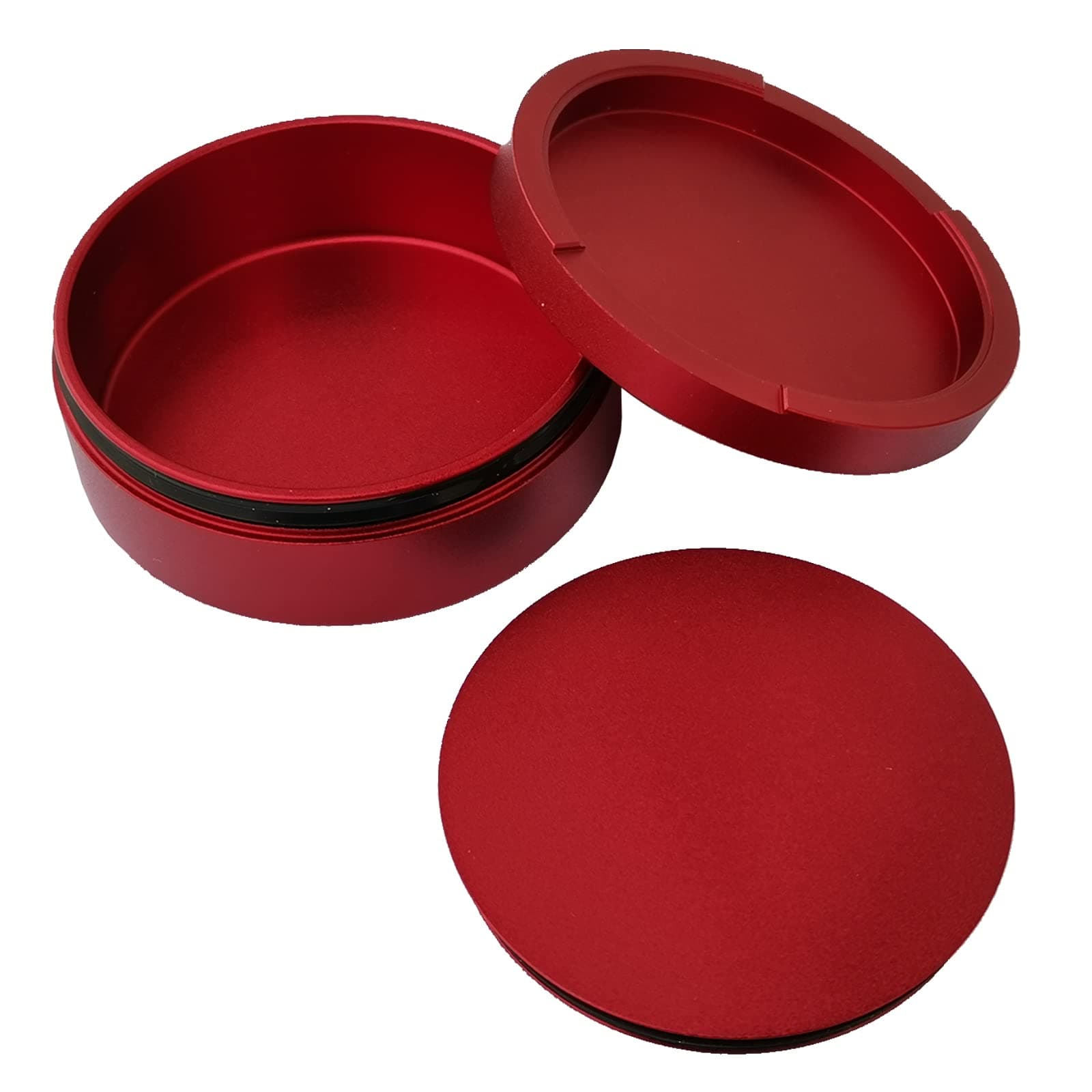 Aluminum Snus can Snuffbox with lid red color 3 Layers Christmas Gifts snus can (Red)